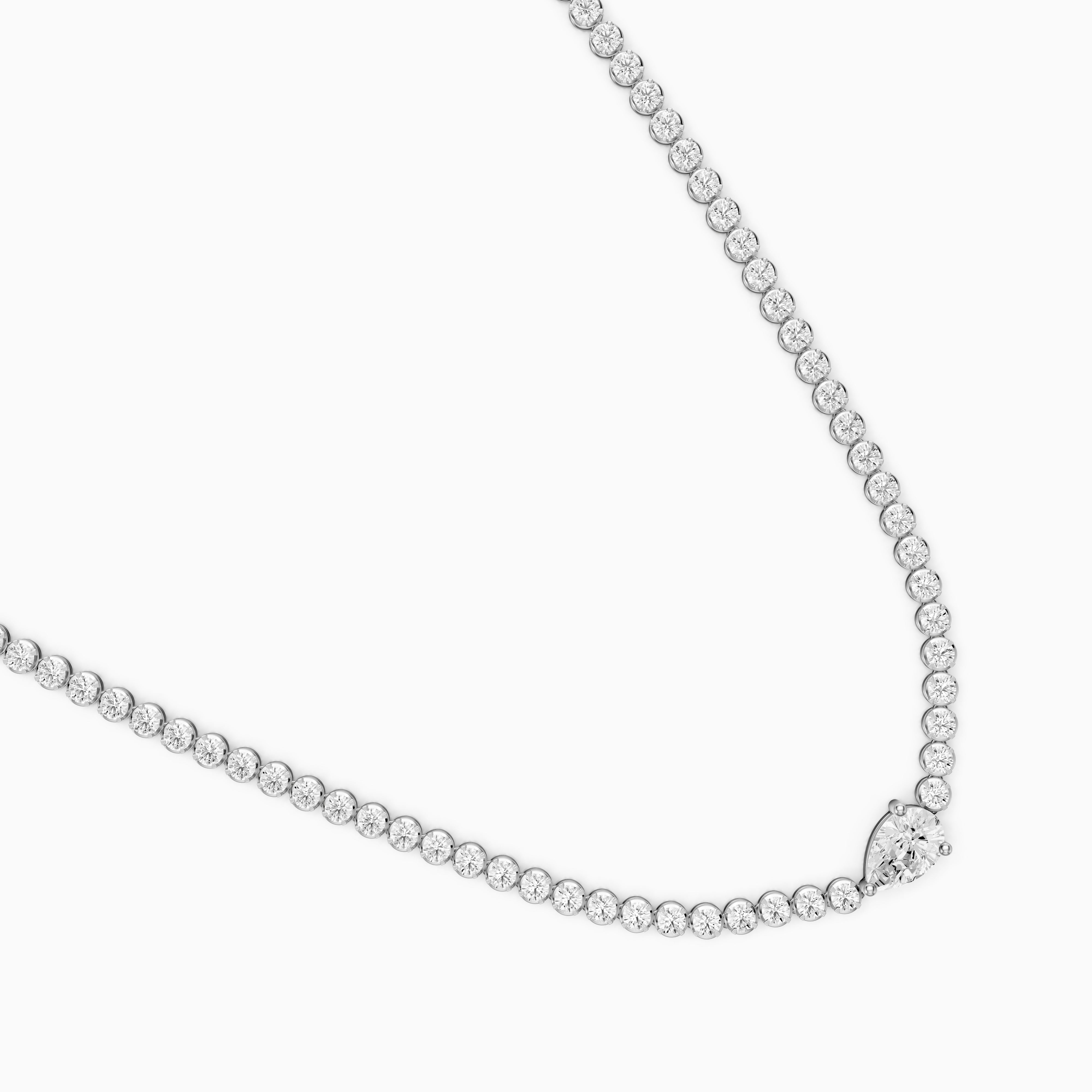 Laney Pear Lab Grown Diamond Single Station Tennis Necklace