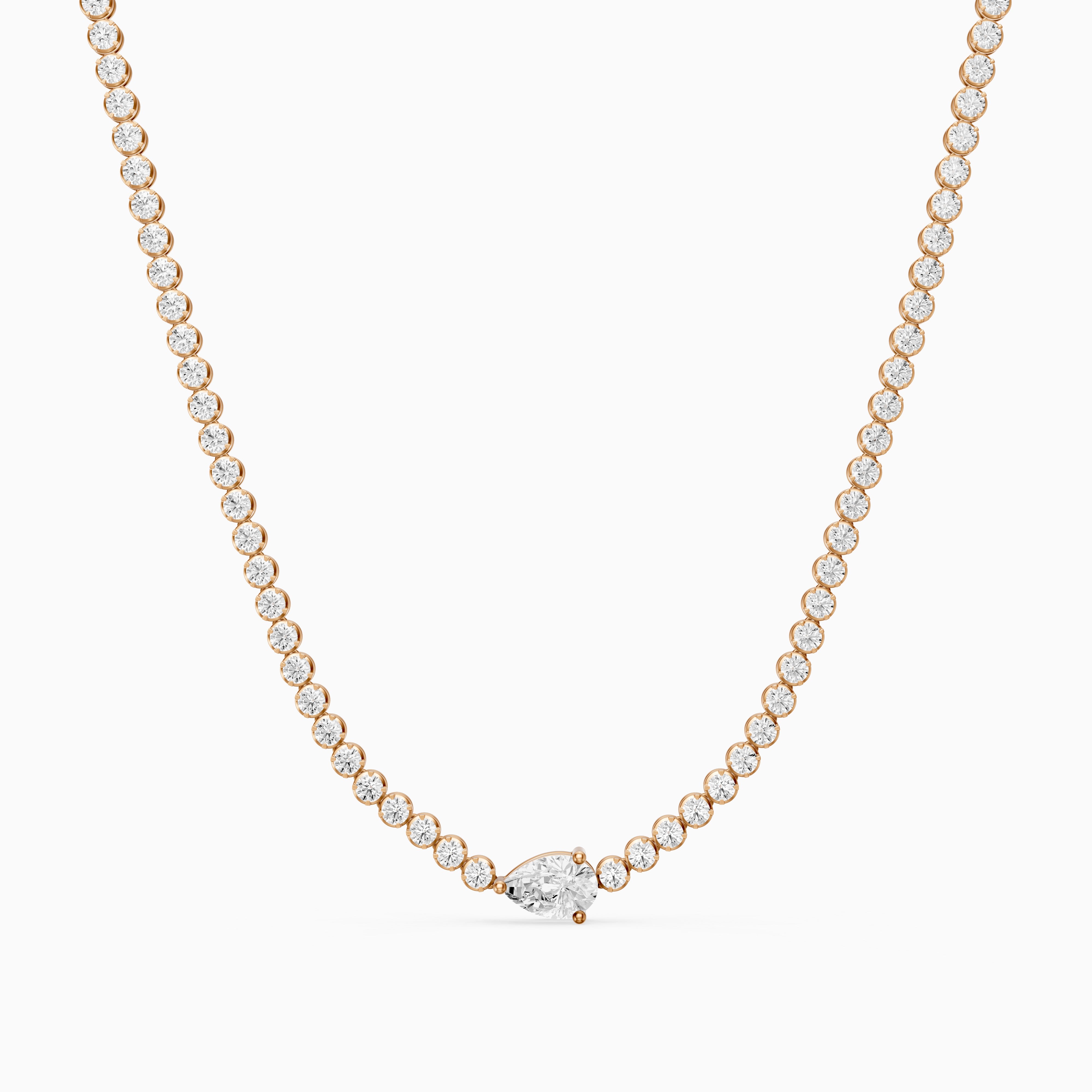 Laney Pear Lab Grown Diamond Single Station Tennis Necklace
