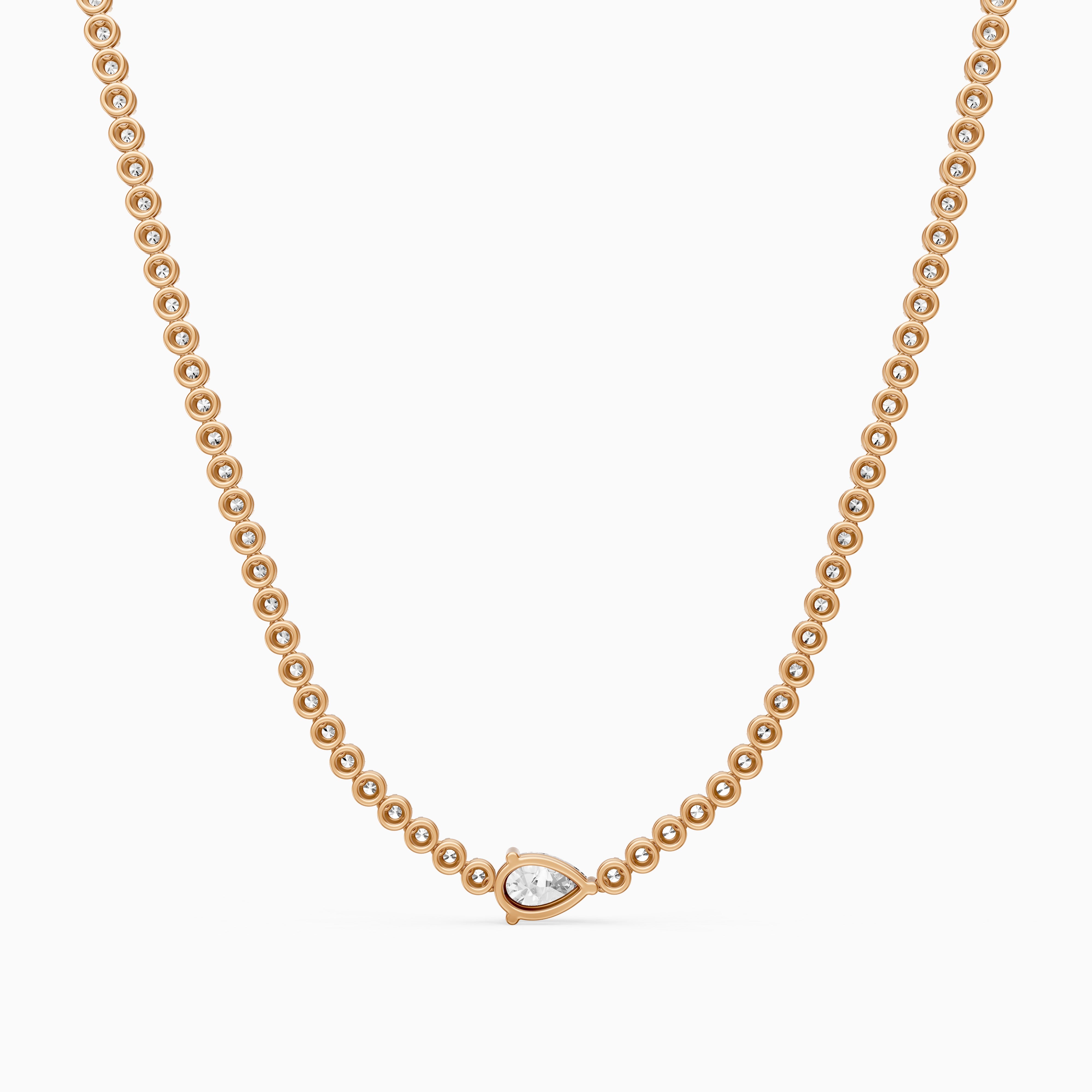 Laney Pear Lab Grown Diamond Single Station Tennis Necklace