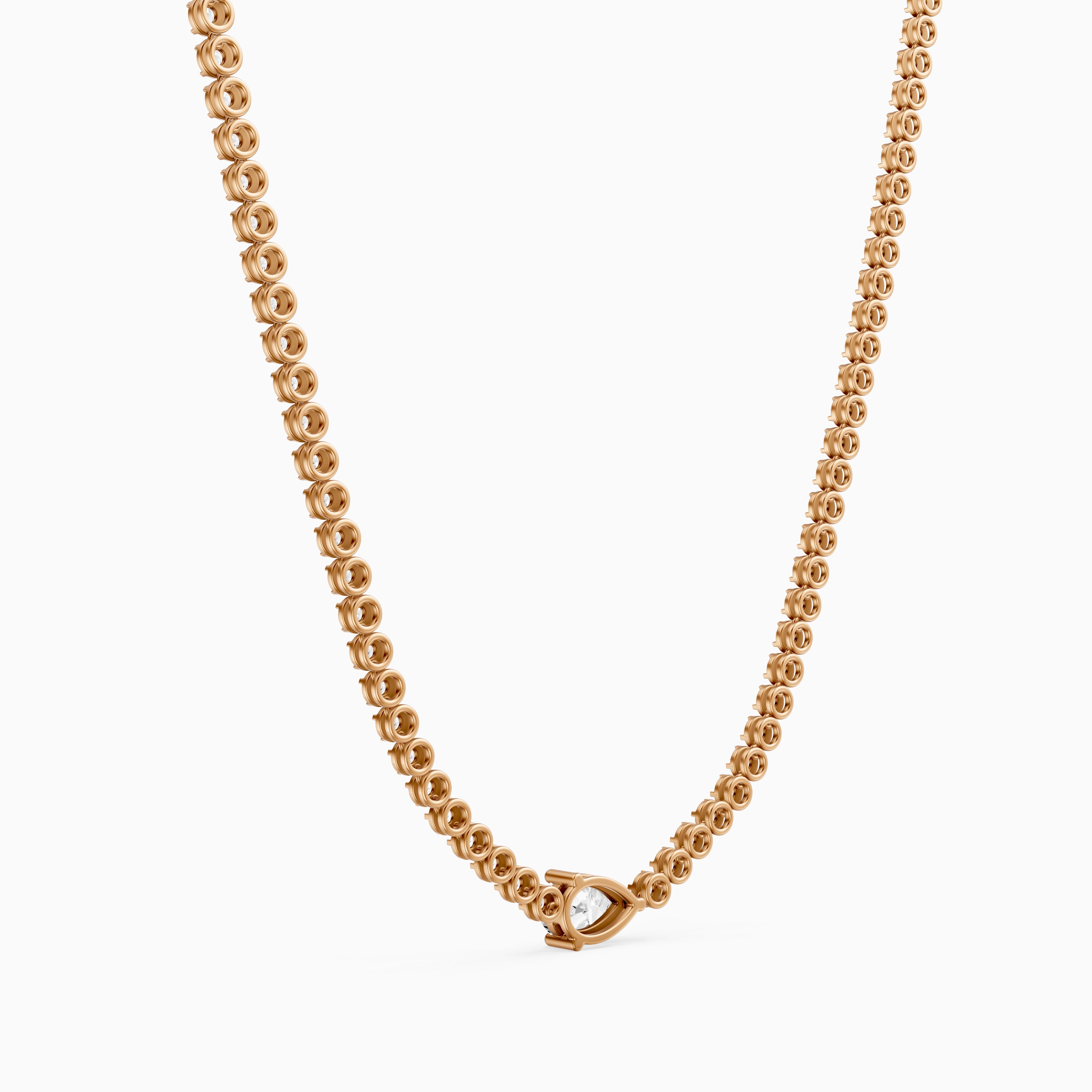 Laney Pear Lab Grown Diamond Single Station Tennis Necklace