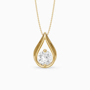 Lucille Floating Round Lab Grown Diamond Teardrop Pendant