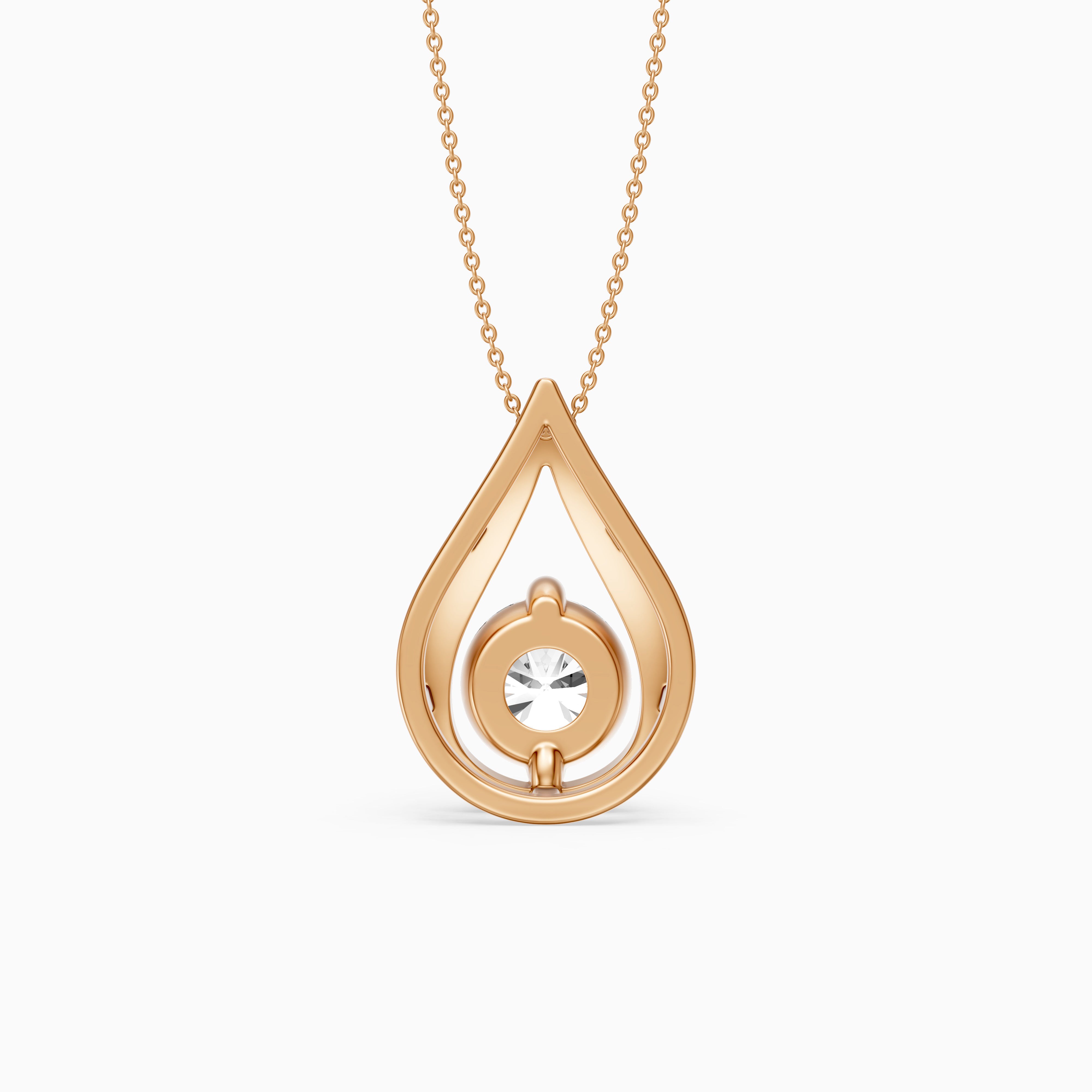 Lucille Floating Round Lab Grown Diamond Teardrop Pendant