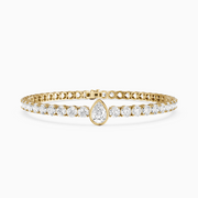 Ramona Pear Shape Lab Grown Diamond Single Station Tennis Bracelet