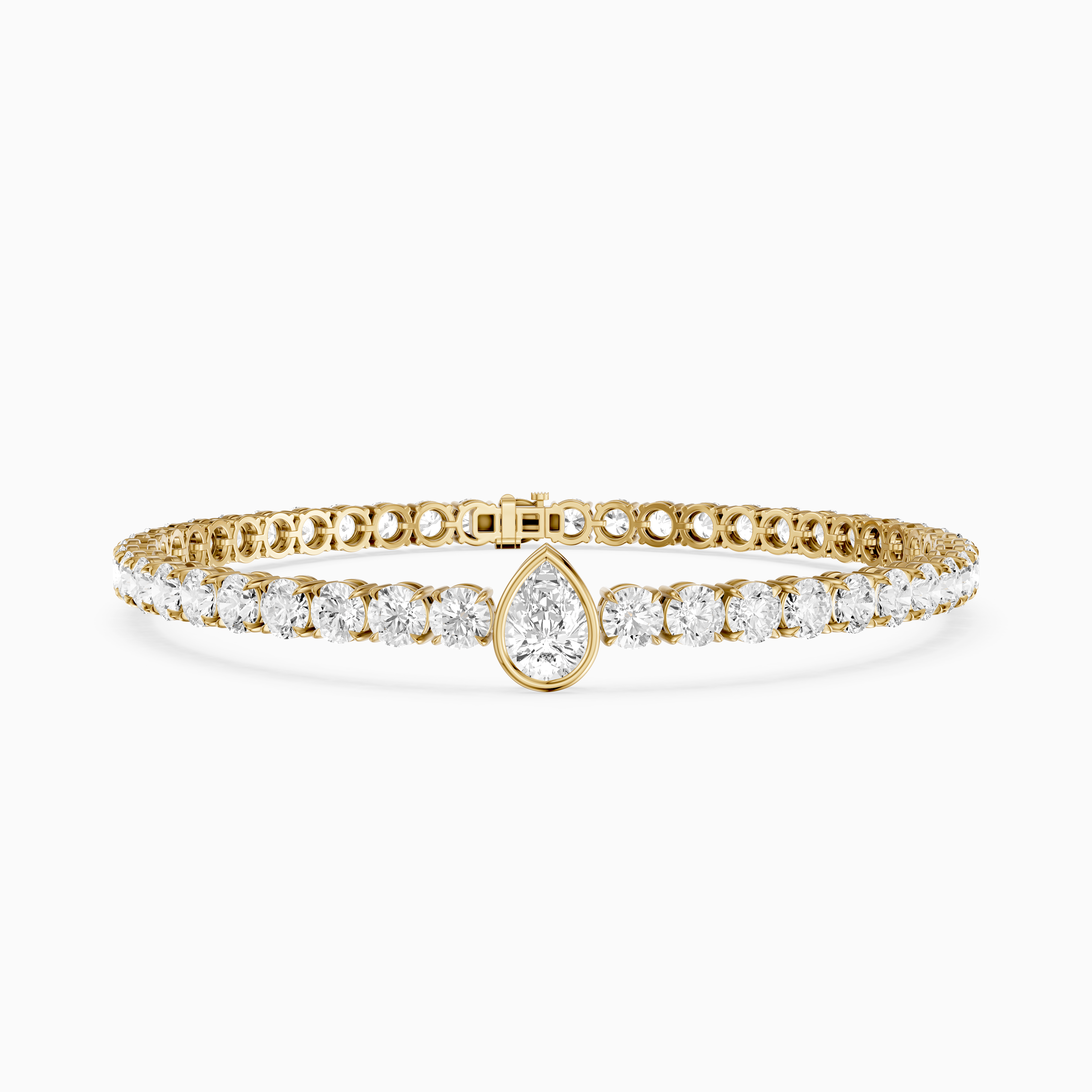 Ramona Pear Shape Lab Grown Diamond Single Station Tennis Bracelet