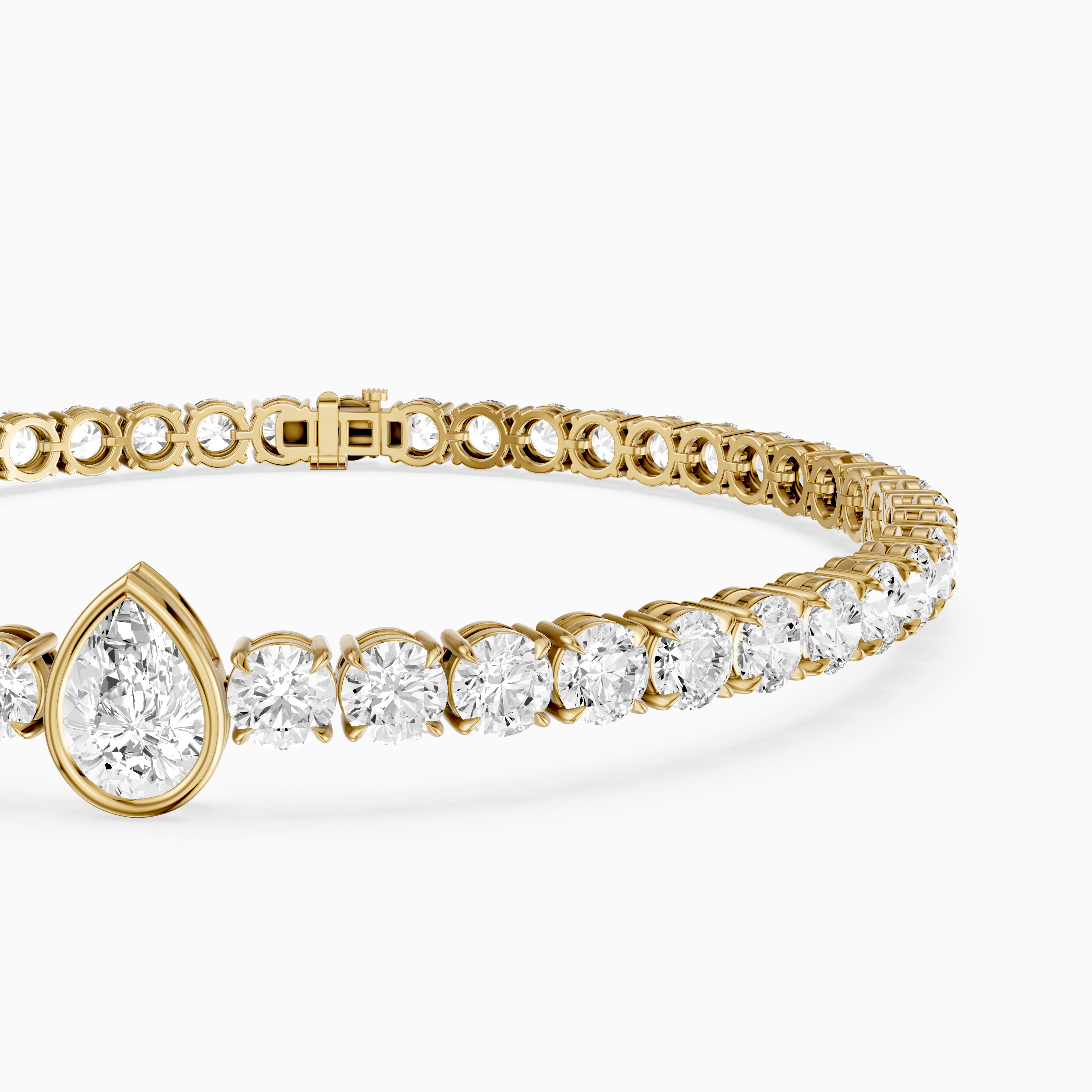 Ramona Pear Shape Lab Grown Diamond Single Station Tennis Bracelet