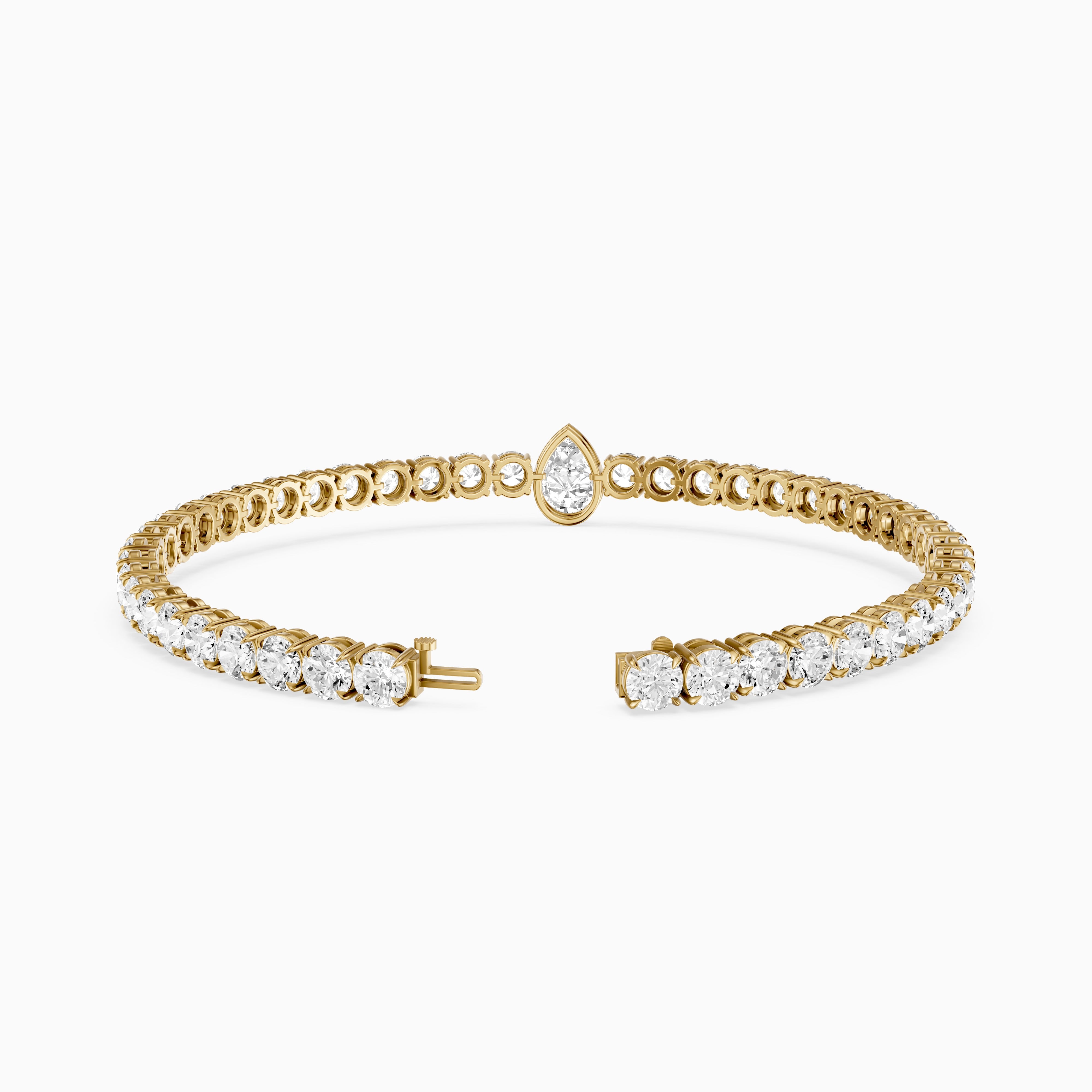 Ramona Pear Shape Lab Grown Diamond Single Station Tennis Bracelet