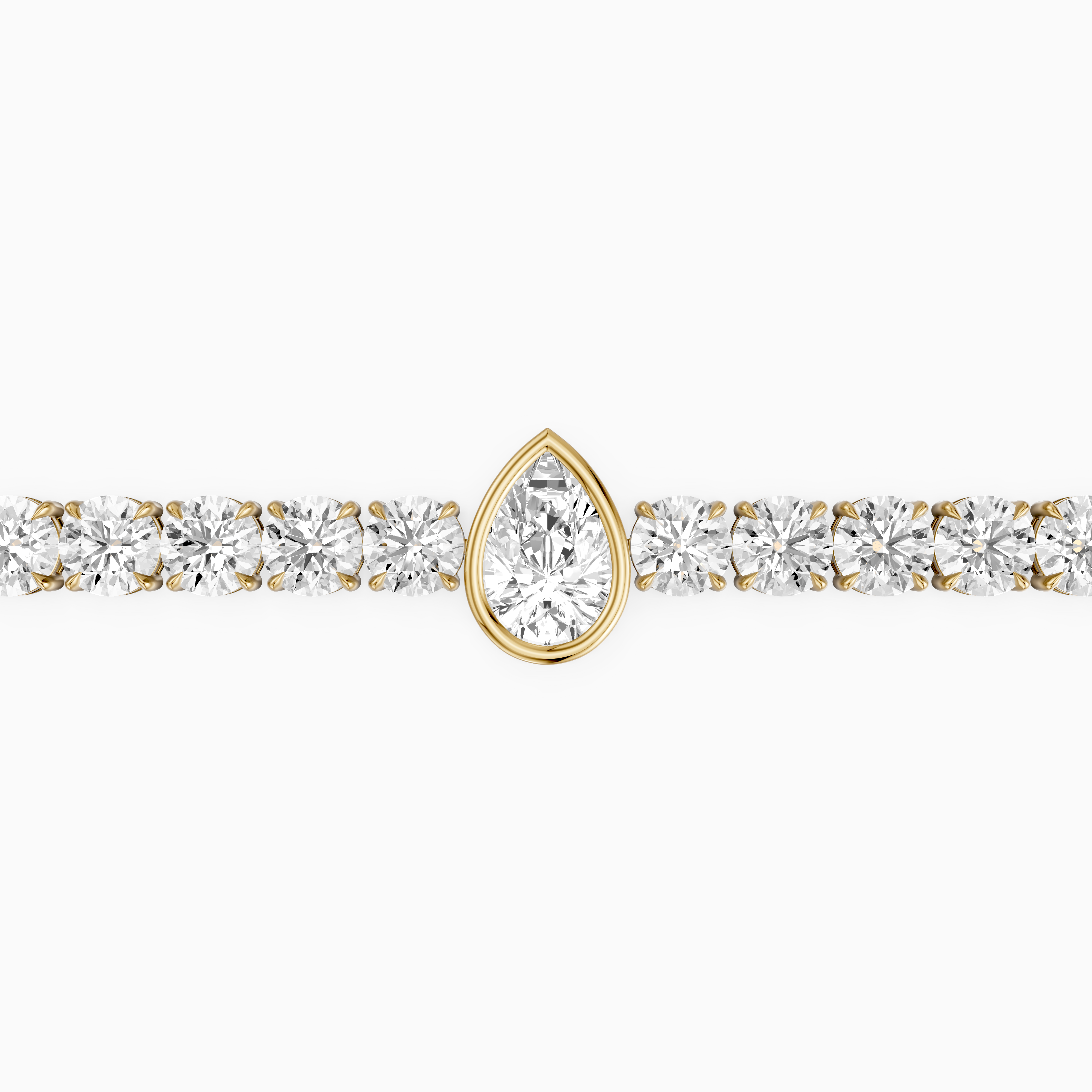 Ramona Pear Shape Lab Grown Diamond Single Station Tennis Bracelet