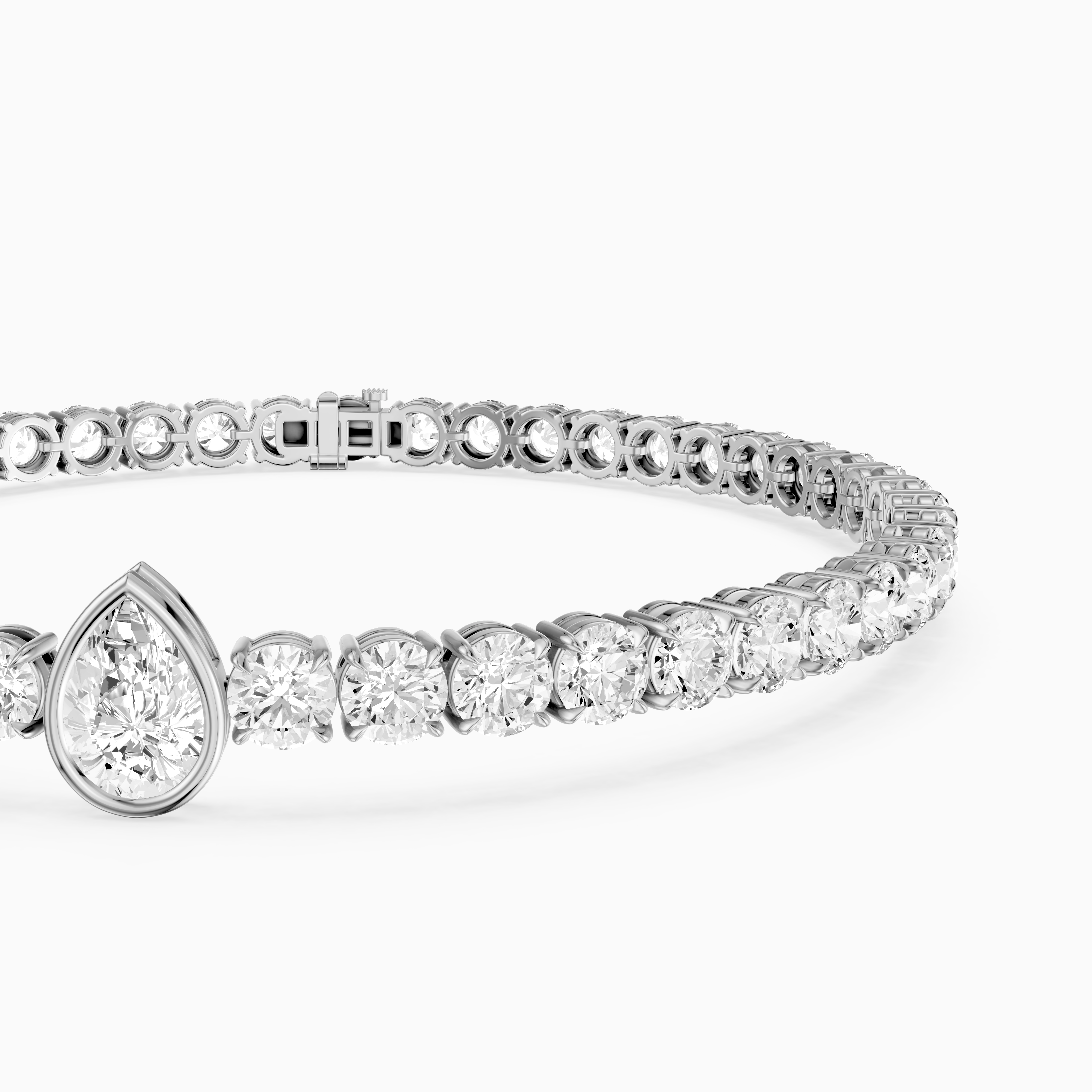 Ramona Pear Shape Lab Grown Diamond Single Station Tennis Bracelet