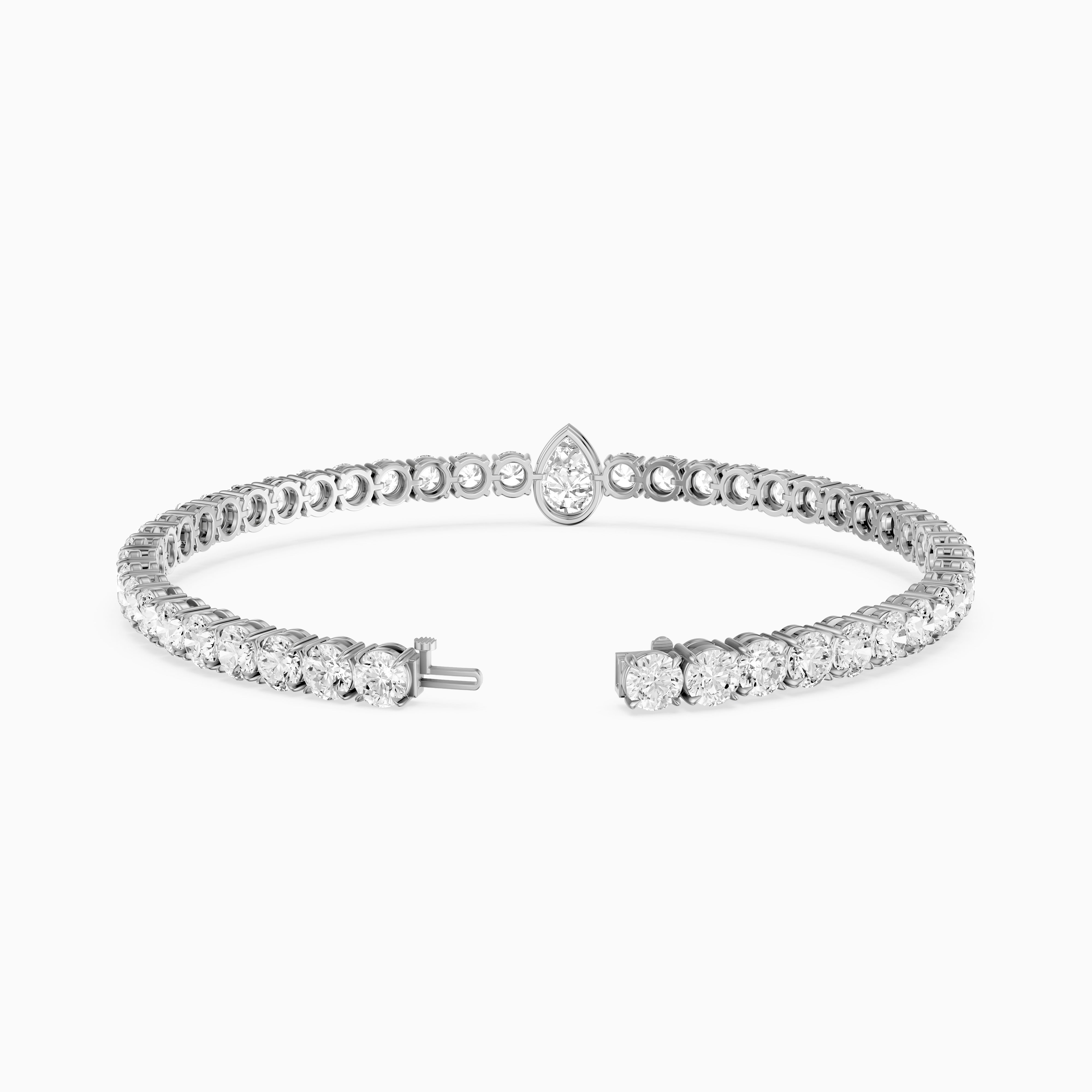 Ramona Pear Shape Lab Grown Diamond Single Station Tennis Bracelet