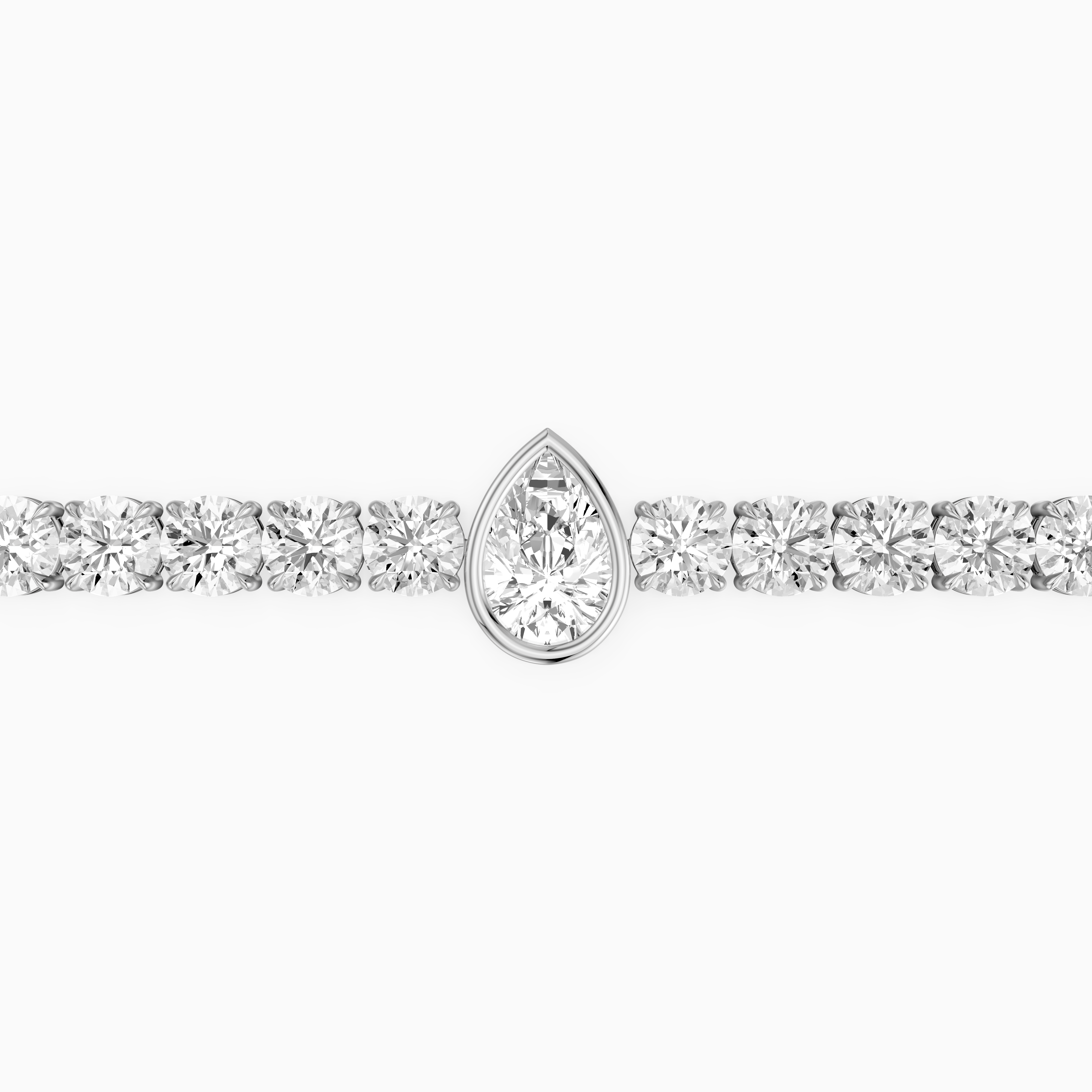 Ramona Pear Shape Lab Grown Diamond Single Station Tennis Bracelet