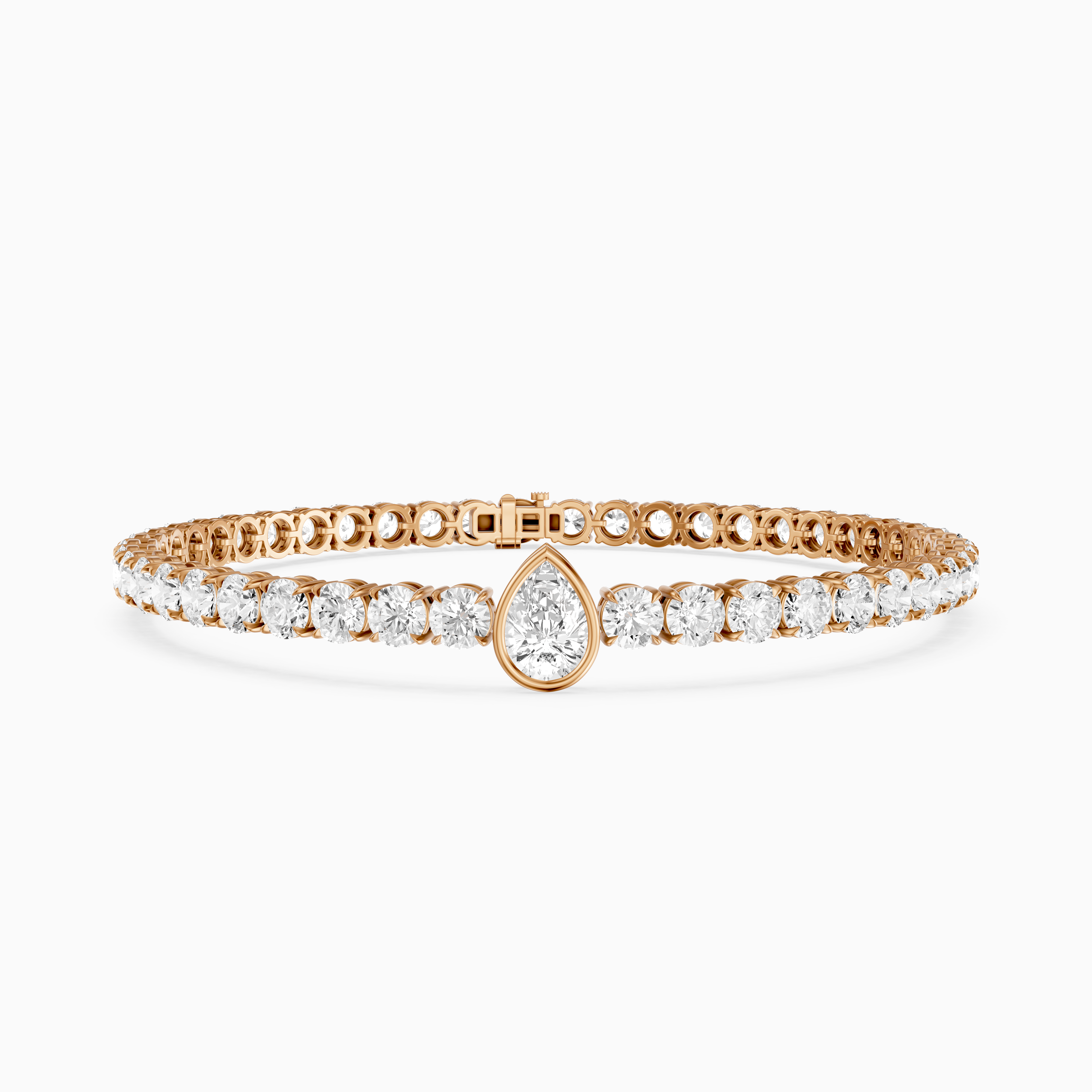 Ramona Pear Shape Lab Grown Diamond Single Station Tennis Bracelet