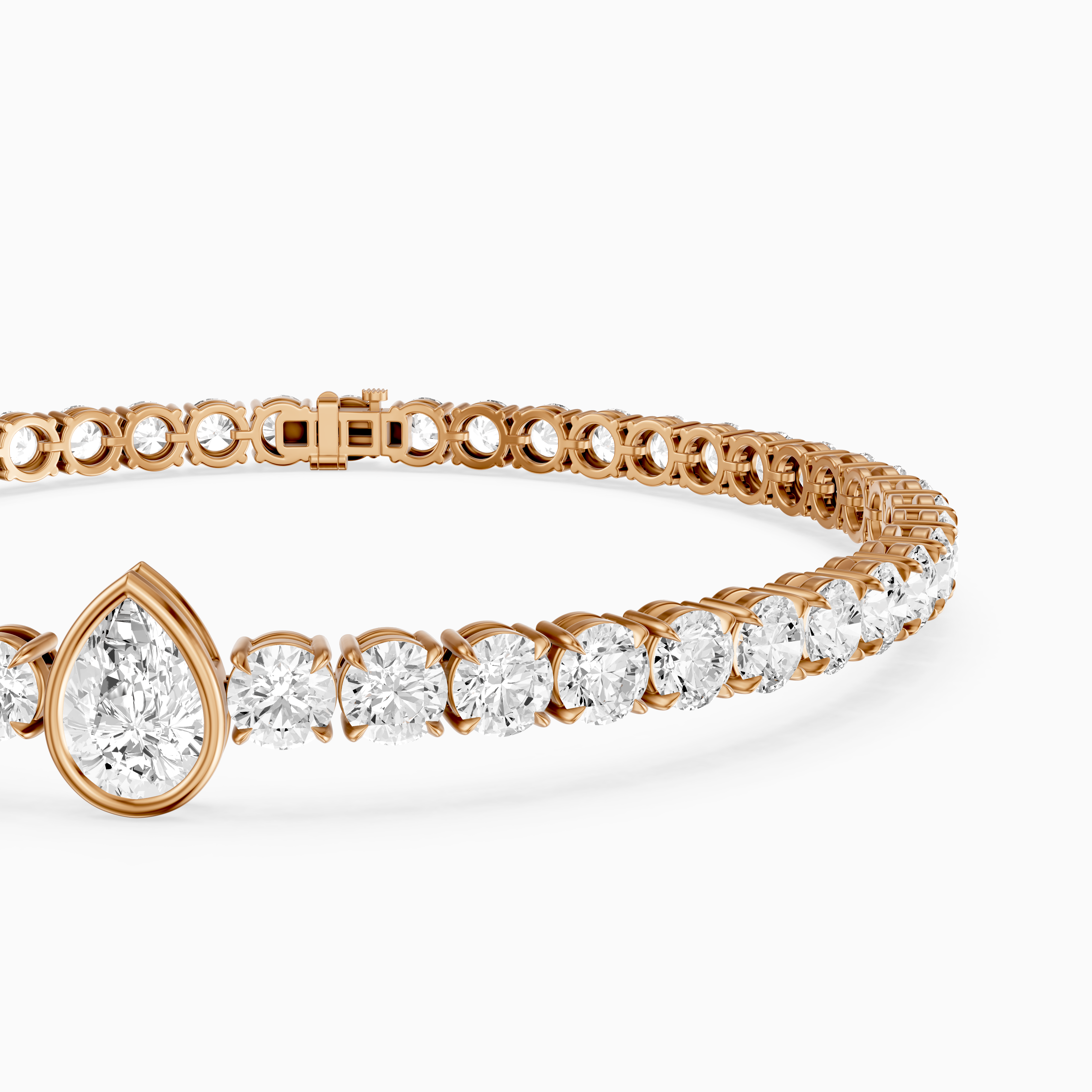Ramona Pear Shape Lab Grown Diamond Single Station Tennis Bracelet