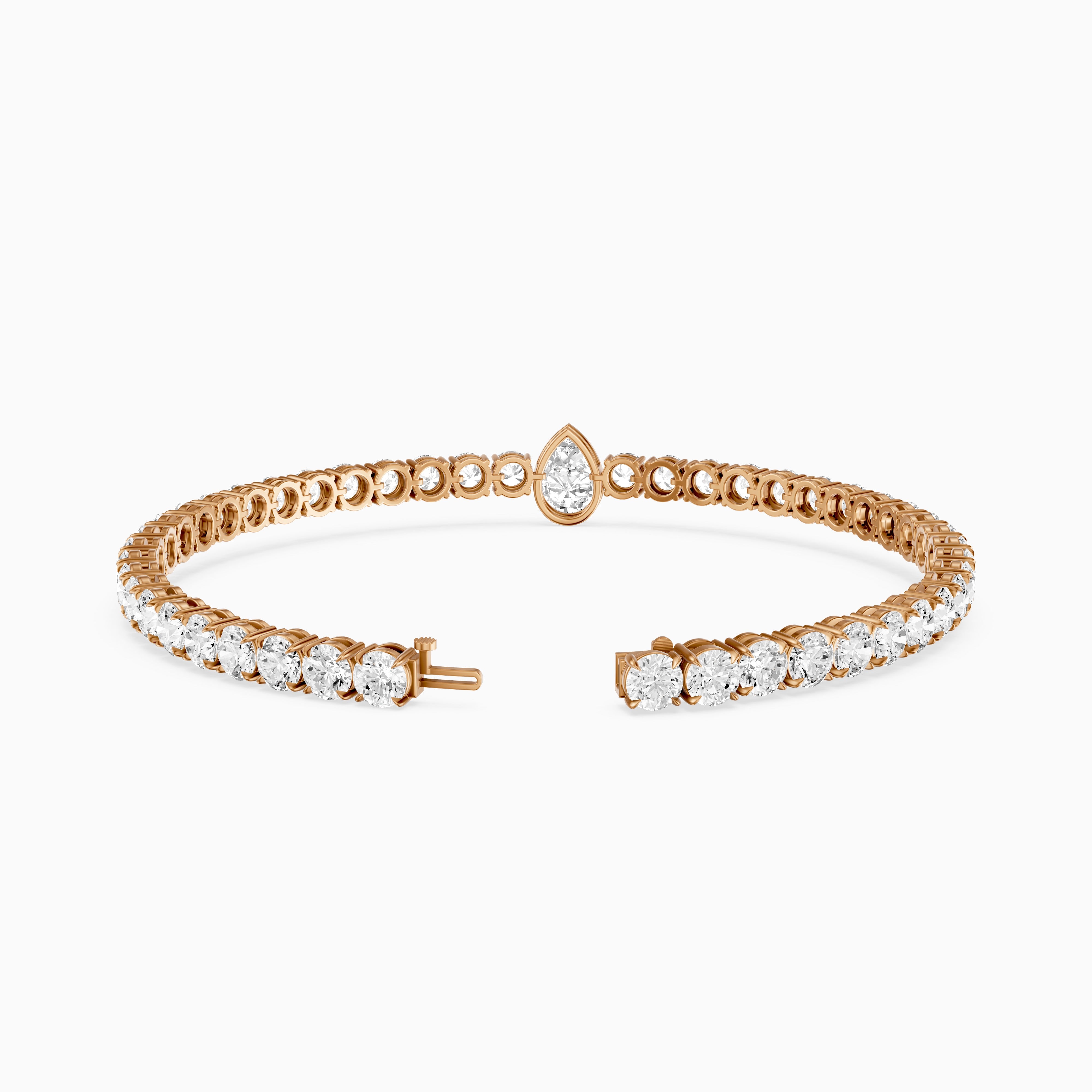 Ramona Pear Shape Lab Grown Diamond Single Station Tennis Bracelet