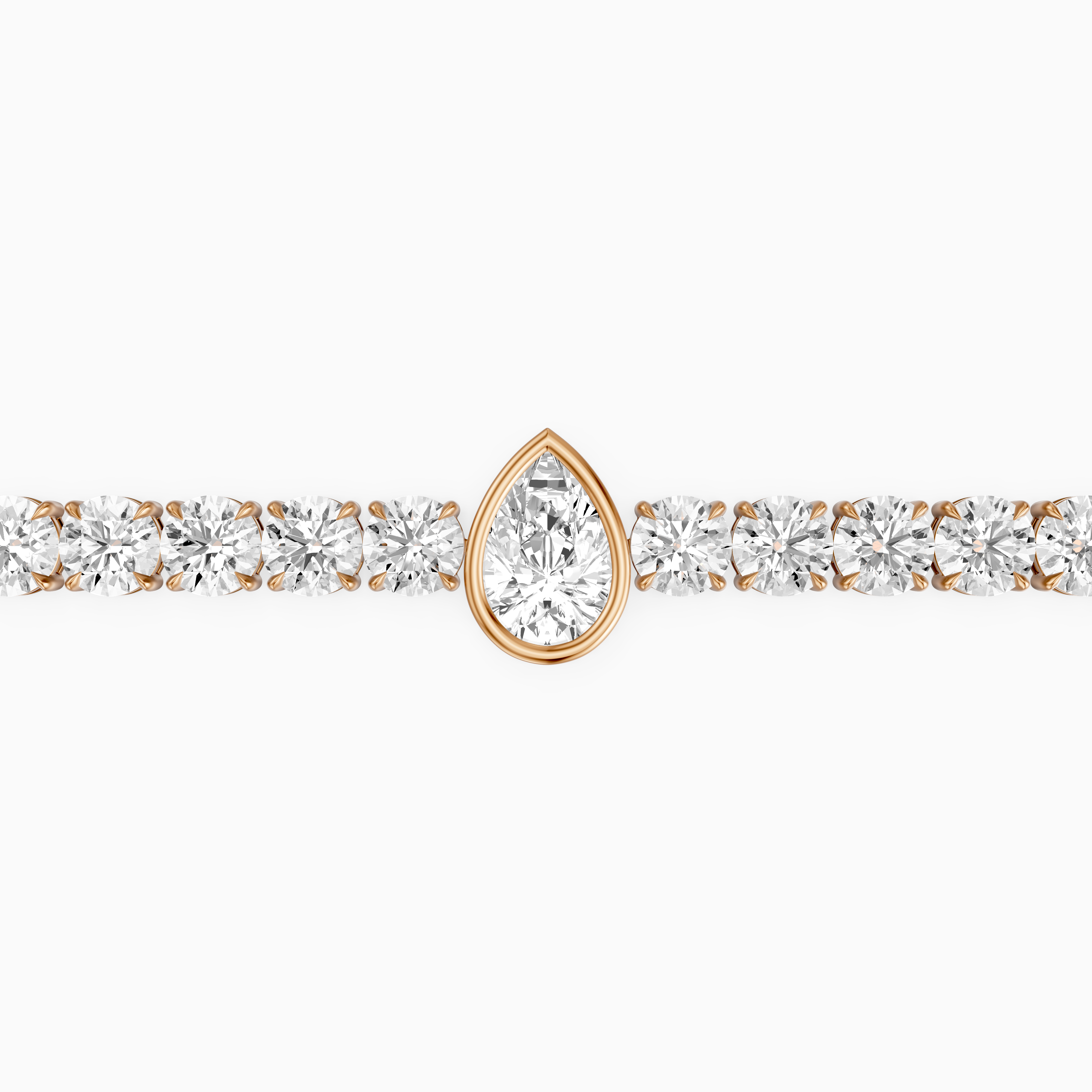 Ramona Pear Shape Lab Grown Diamond Single Station Tennis Bracelet