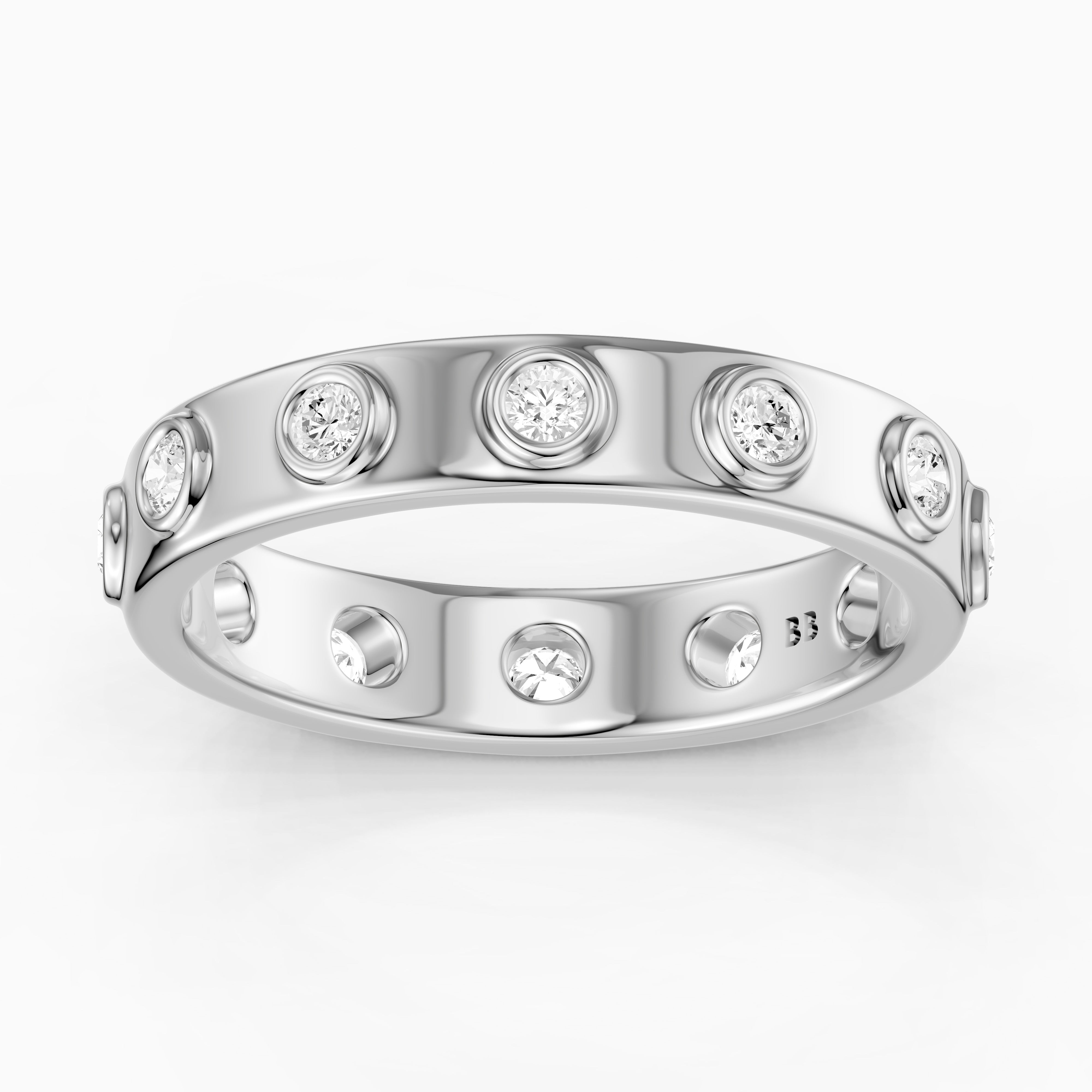 Orla Round Cut Lab Diamond Flush Set Eternity Band