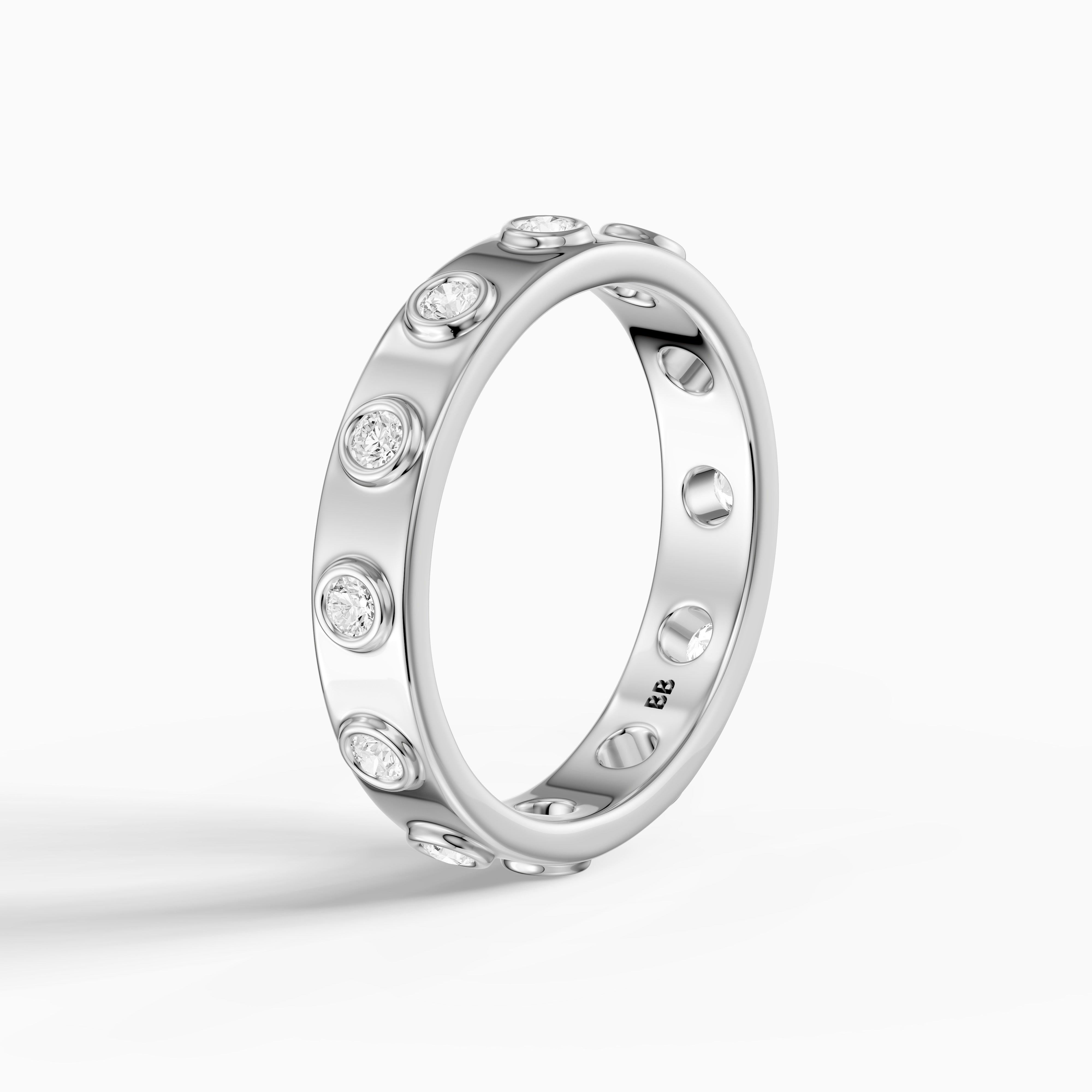 Orla Round Cut Lab Diamond Flush Set Eternity Band
