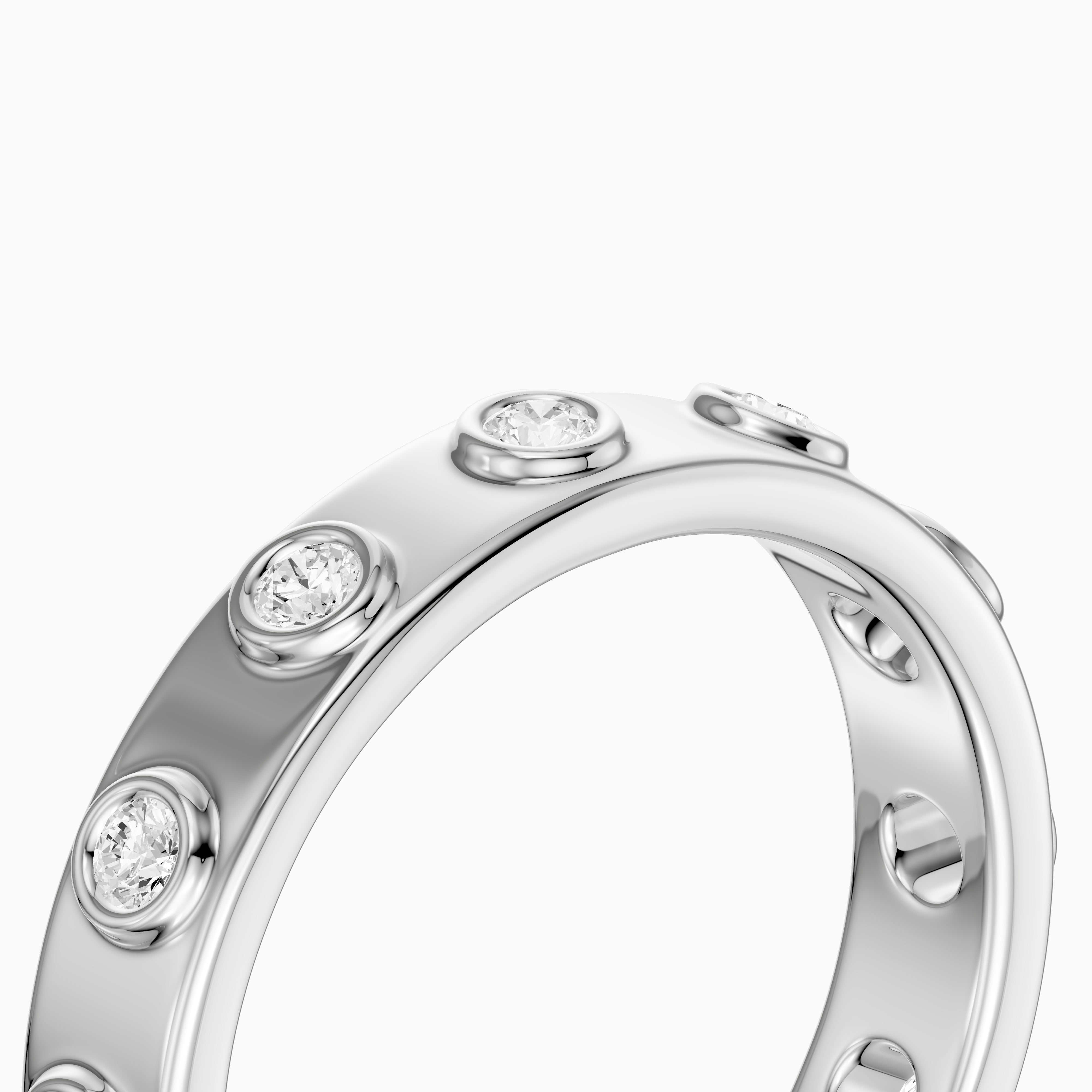 Orla Round Cut Lab Diamond Flush Set Eternity Band