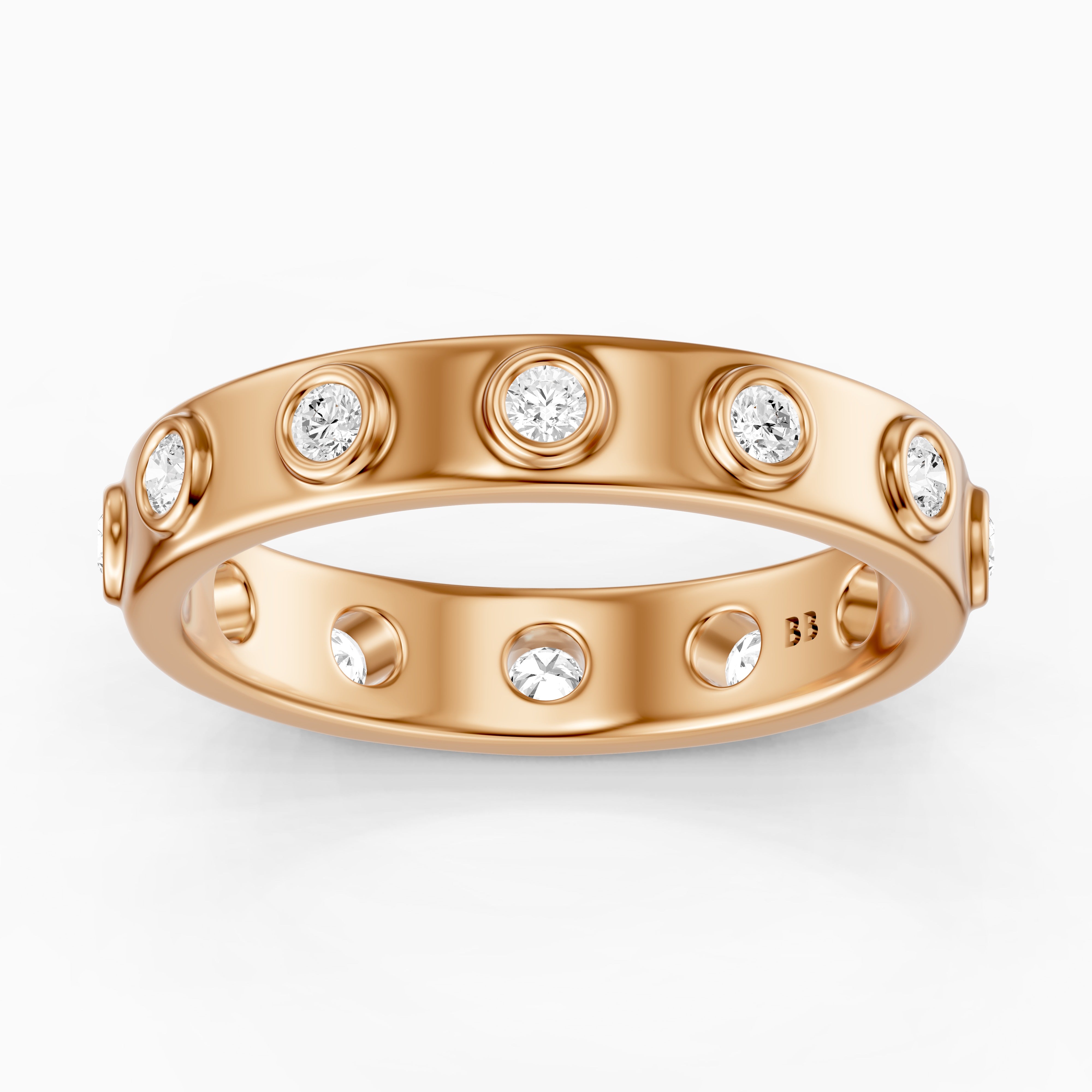 Orla Round Cut Lab Diamond Flush Set Eternity Band