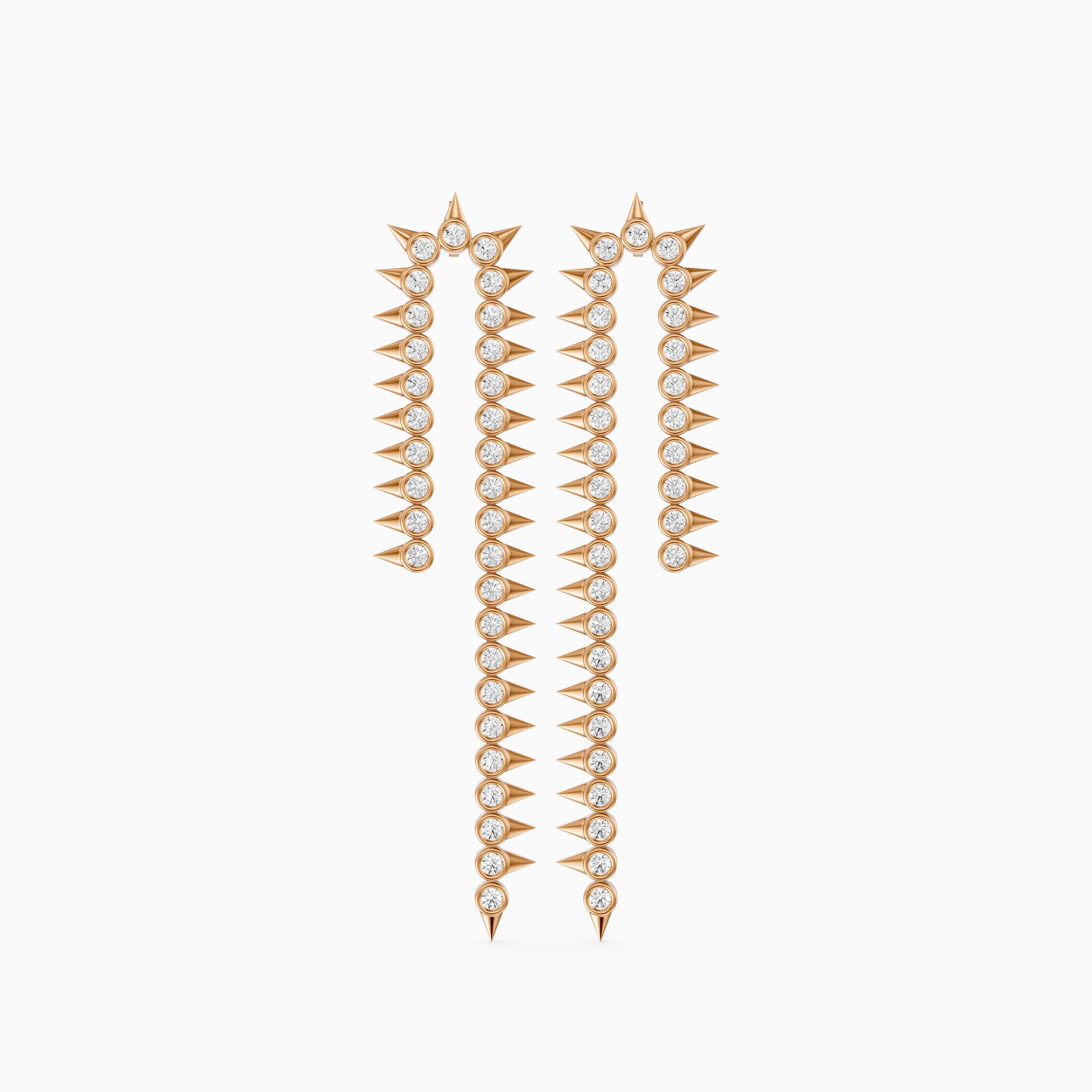 Goldie Round Cut Lab Grown Diamond Spike Dangle Earrings
