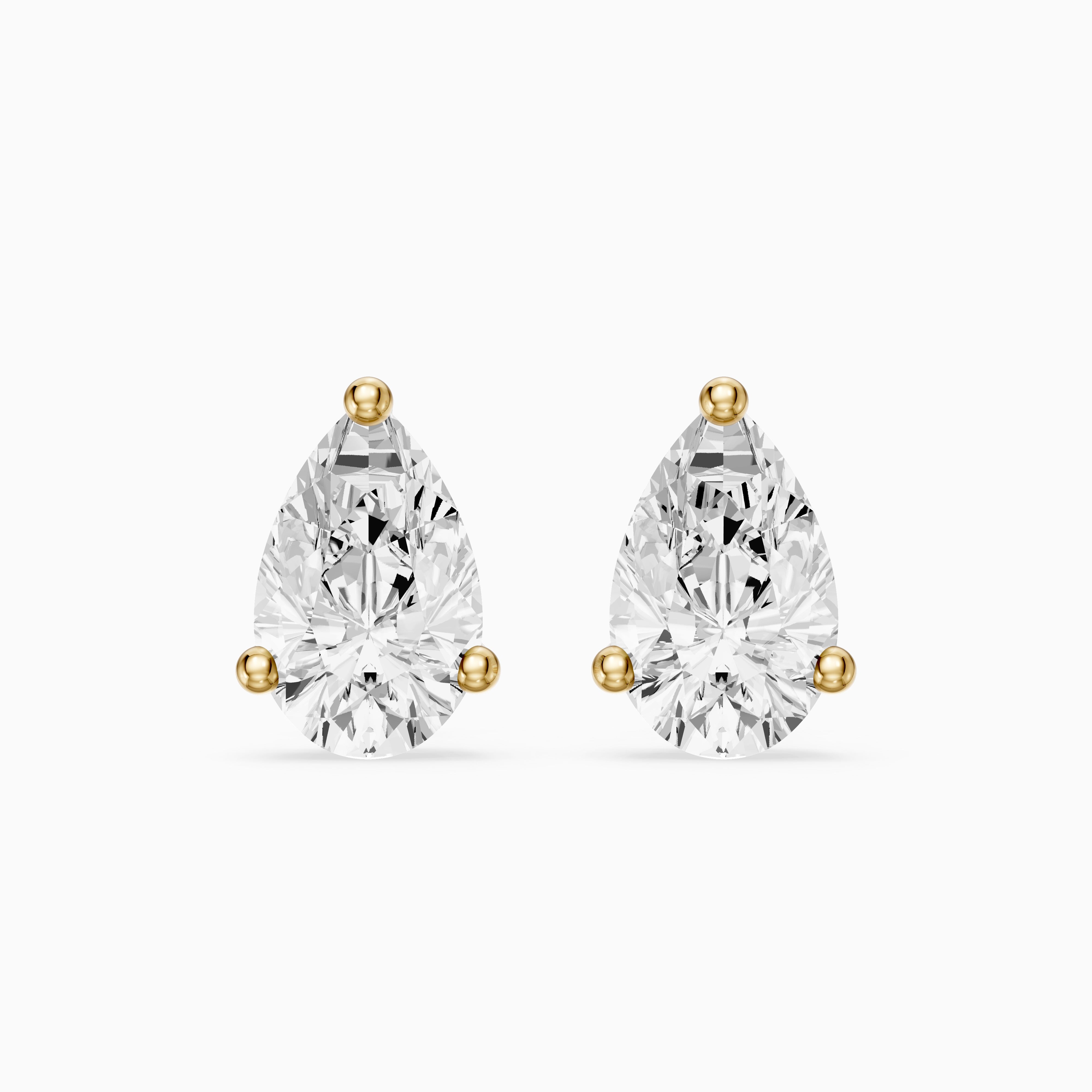 Eirlys Pear Cut Lab Grown Diamond Teardrop Solitaire Earrings