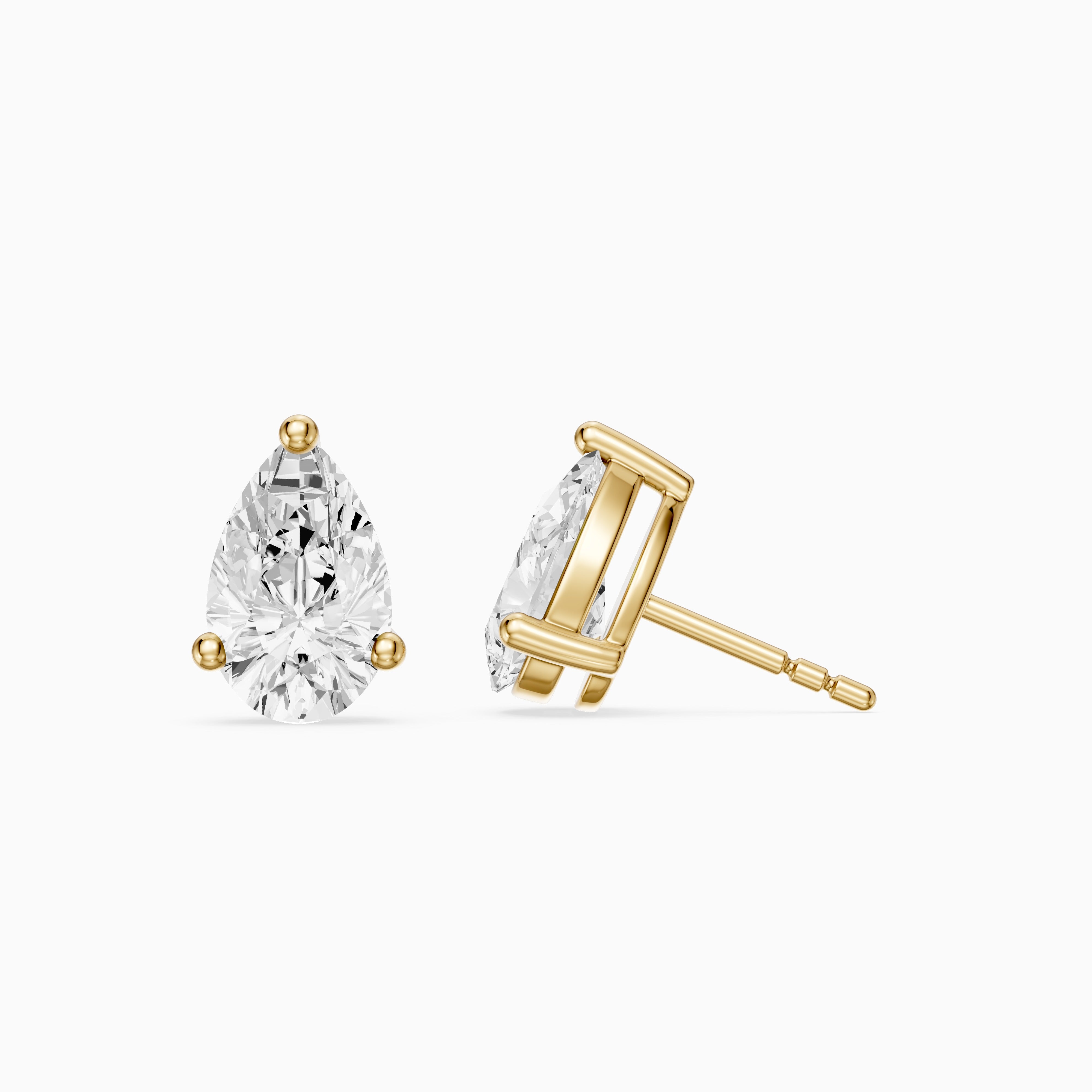 Eirlys Pear Cut Lab Grown Diamond Teardrop Solitaire Earrings