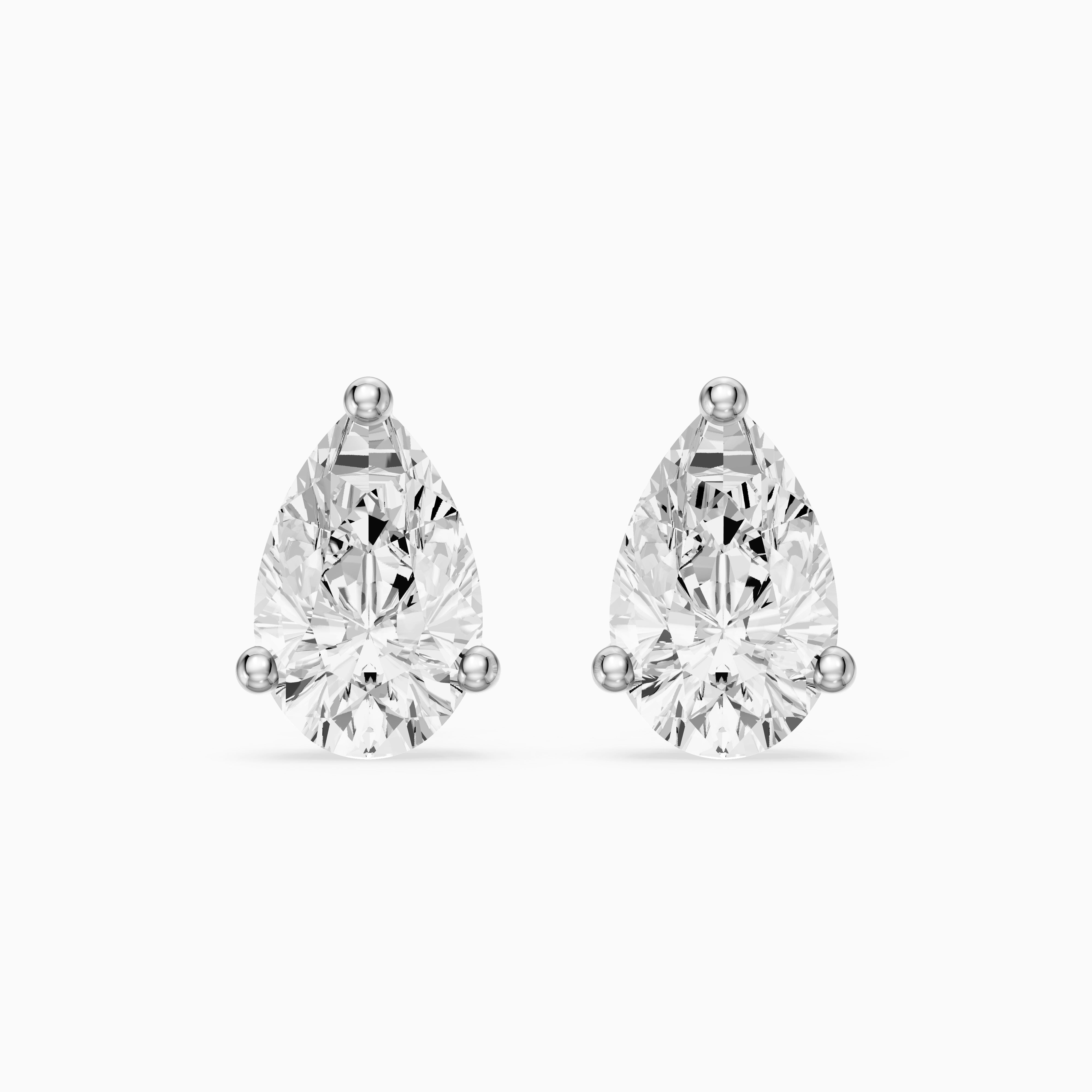 Eirlys Pear Cut Lab Grown Diamond Teardrop Solitaire Earrings