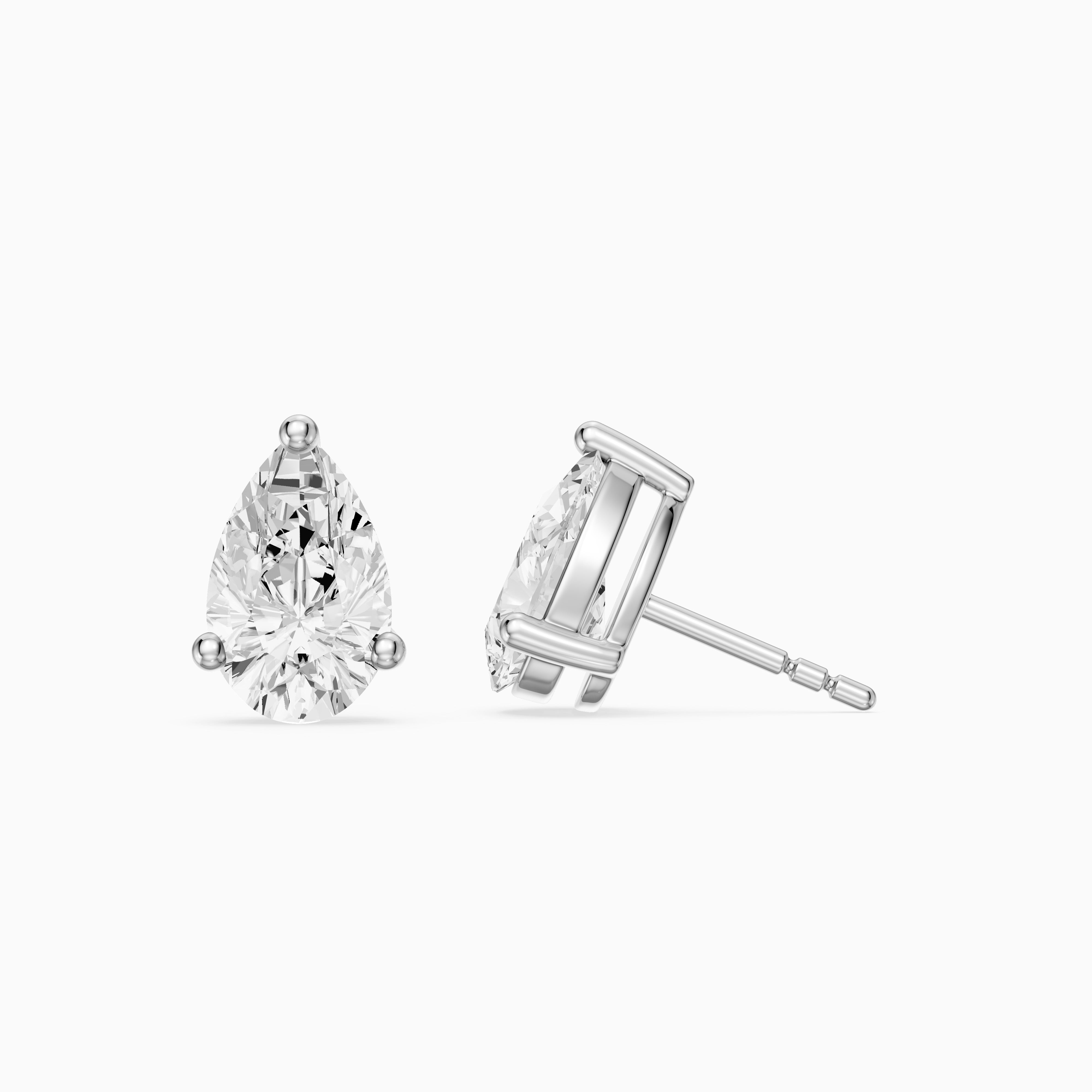 Eirlys Pear Cut Lab Grown Diamond Teardrop Solitaire Earrings