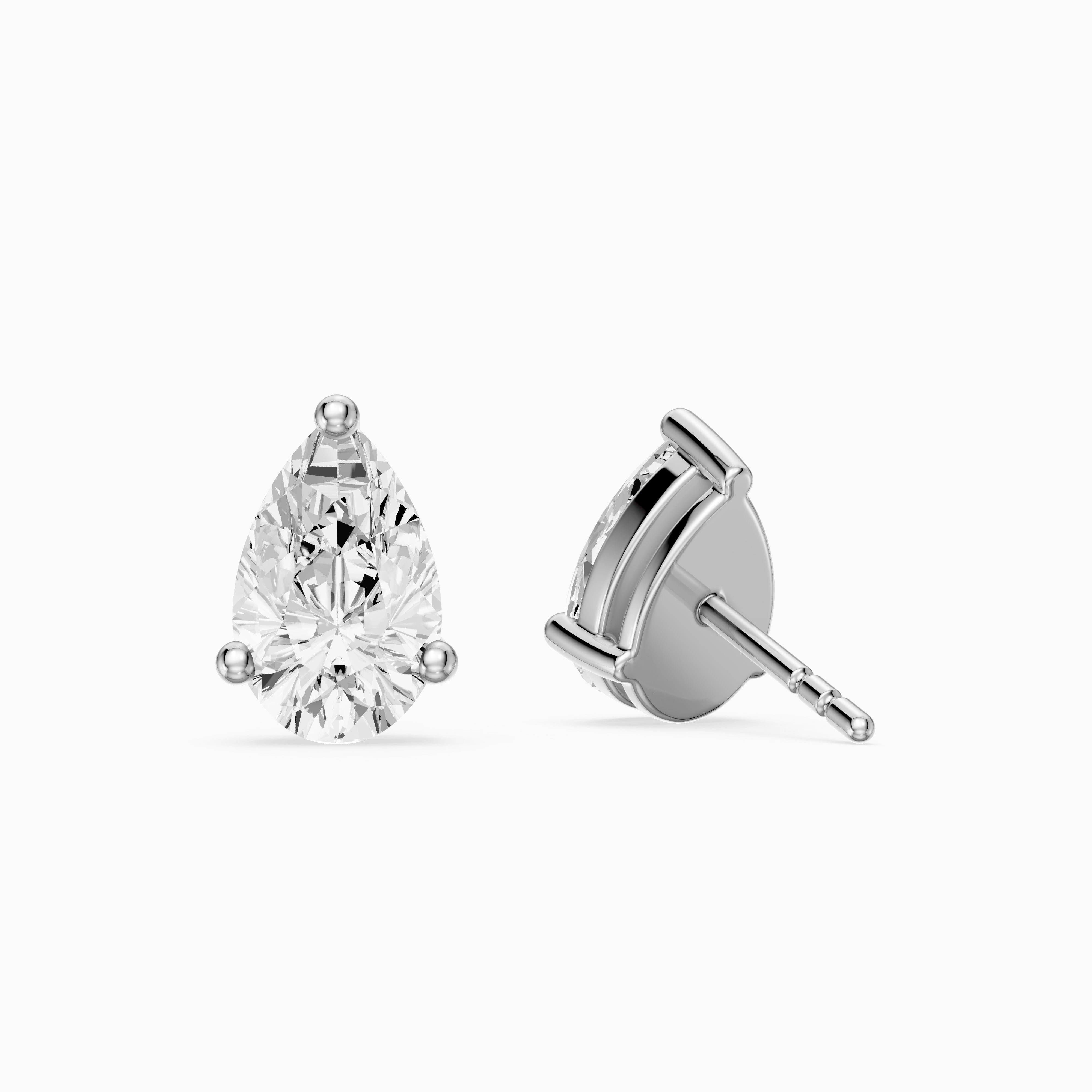 Eirlys Pear Cut Lab Grown Diamond Teardrop Solitaire Earrings