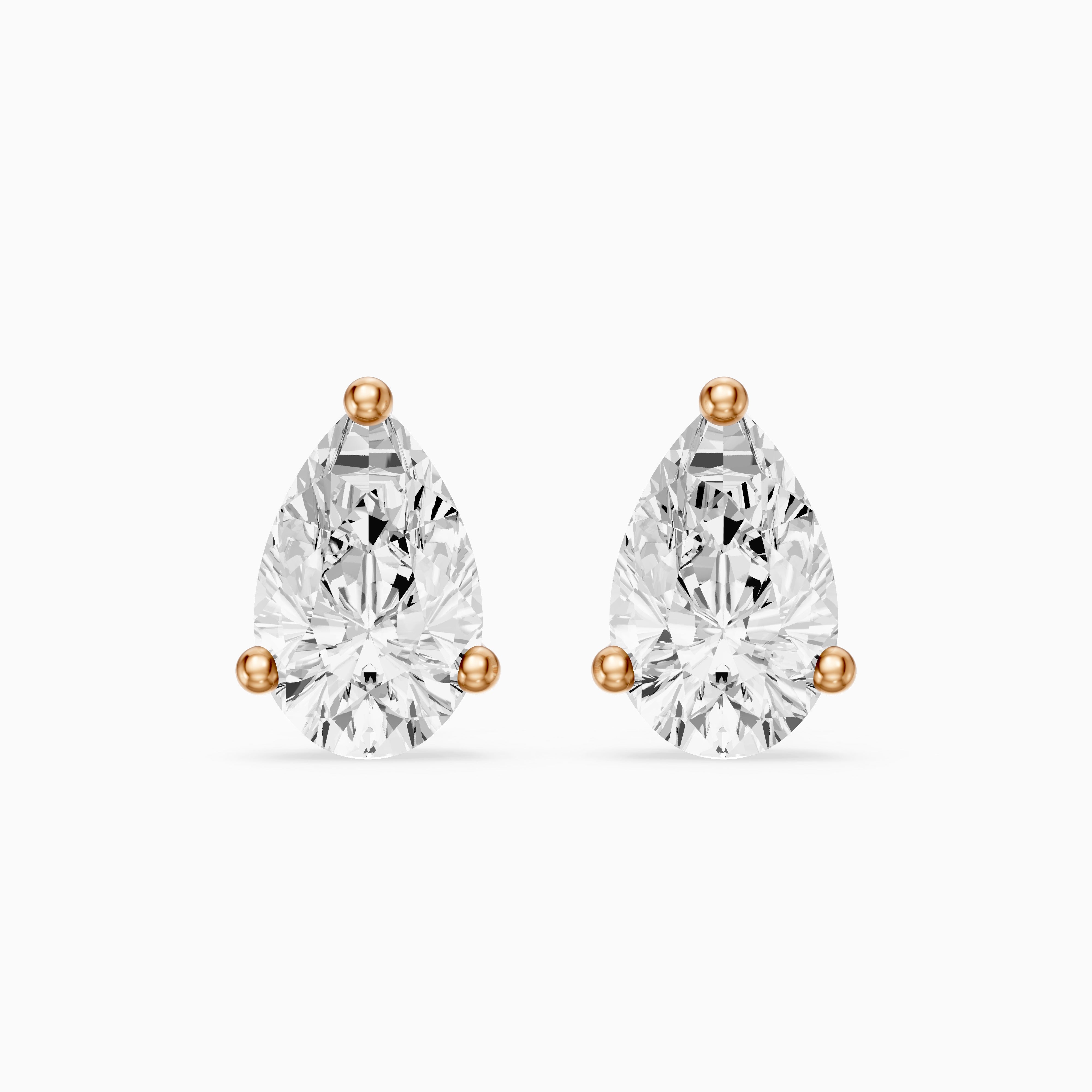 Eirlys Pear Cut Lab Grown Diamond Teardrop Solitaire Earrings
