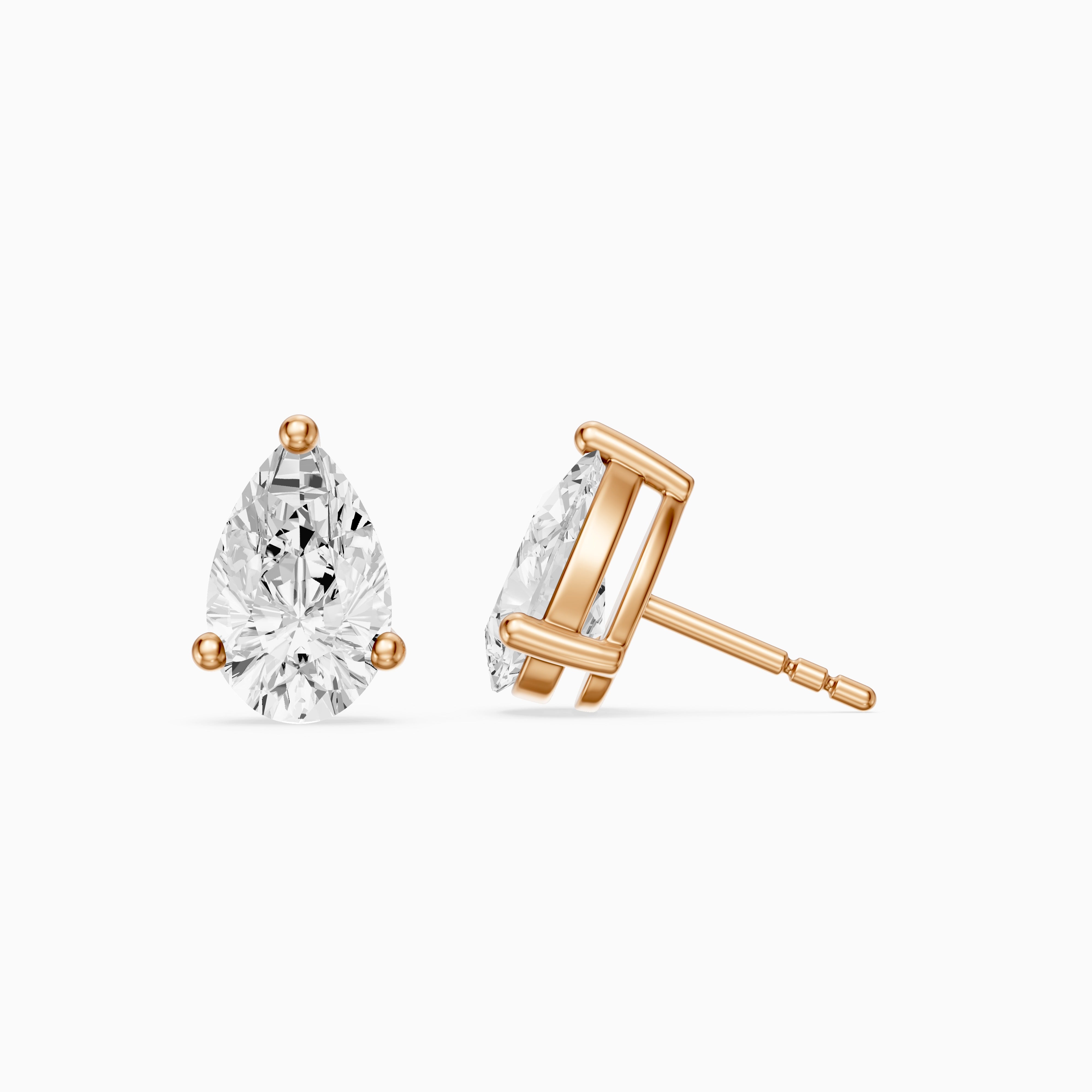 Eirlys Pear Cut Lab Grown Diamond Teardrop Solitaire Earrings