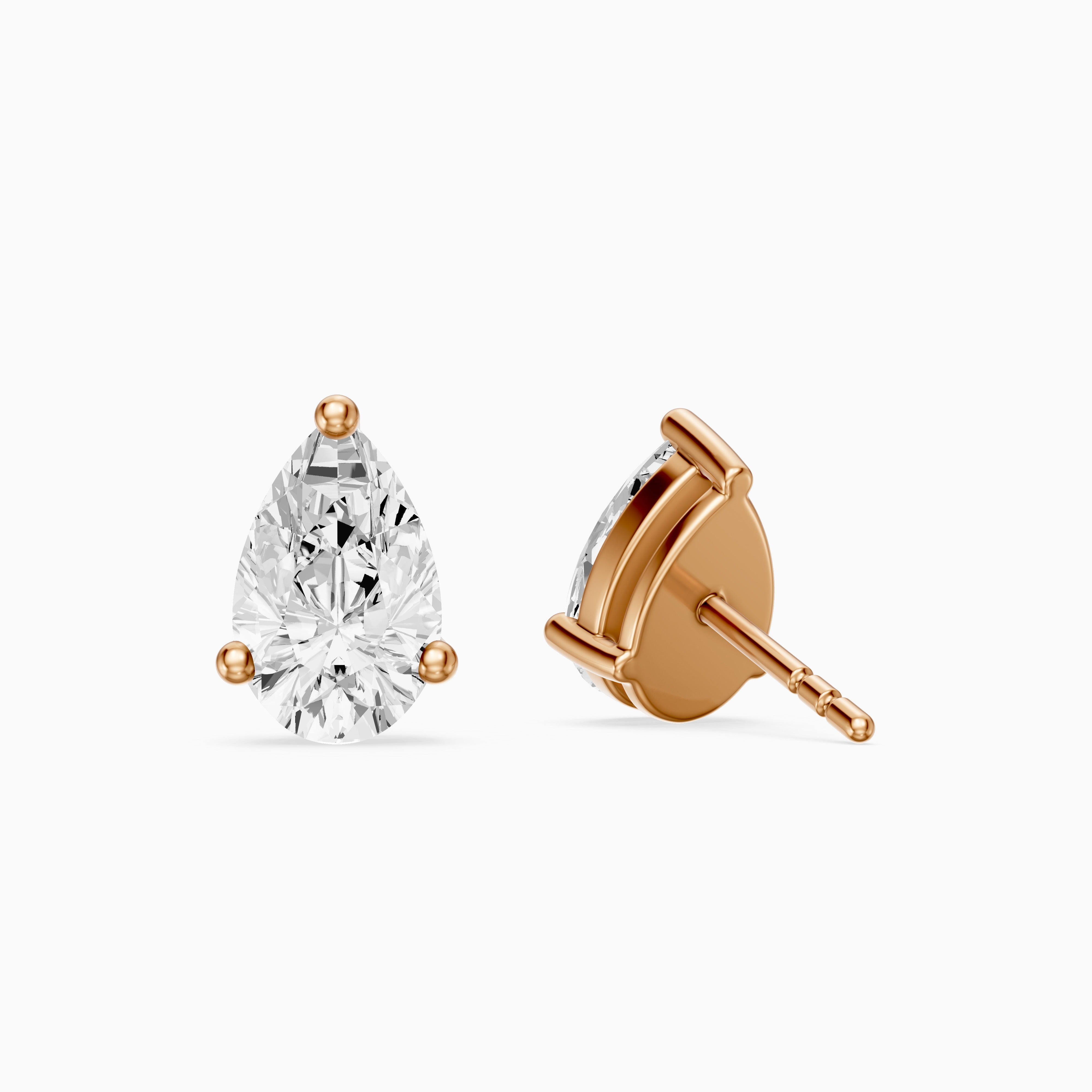 Eirlys Pear Cut Lab Grown Diamond Teardrop Solitaire Earrings