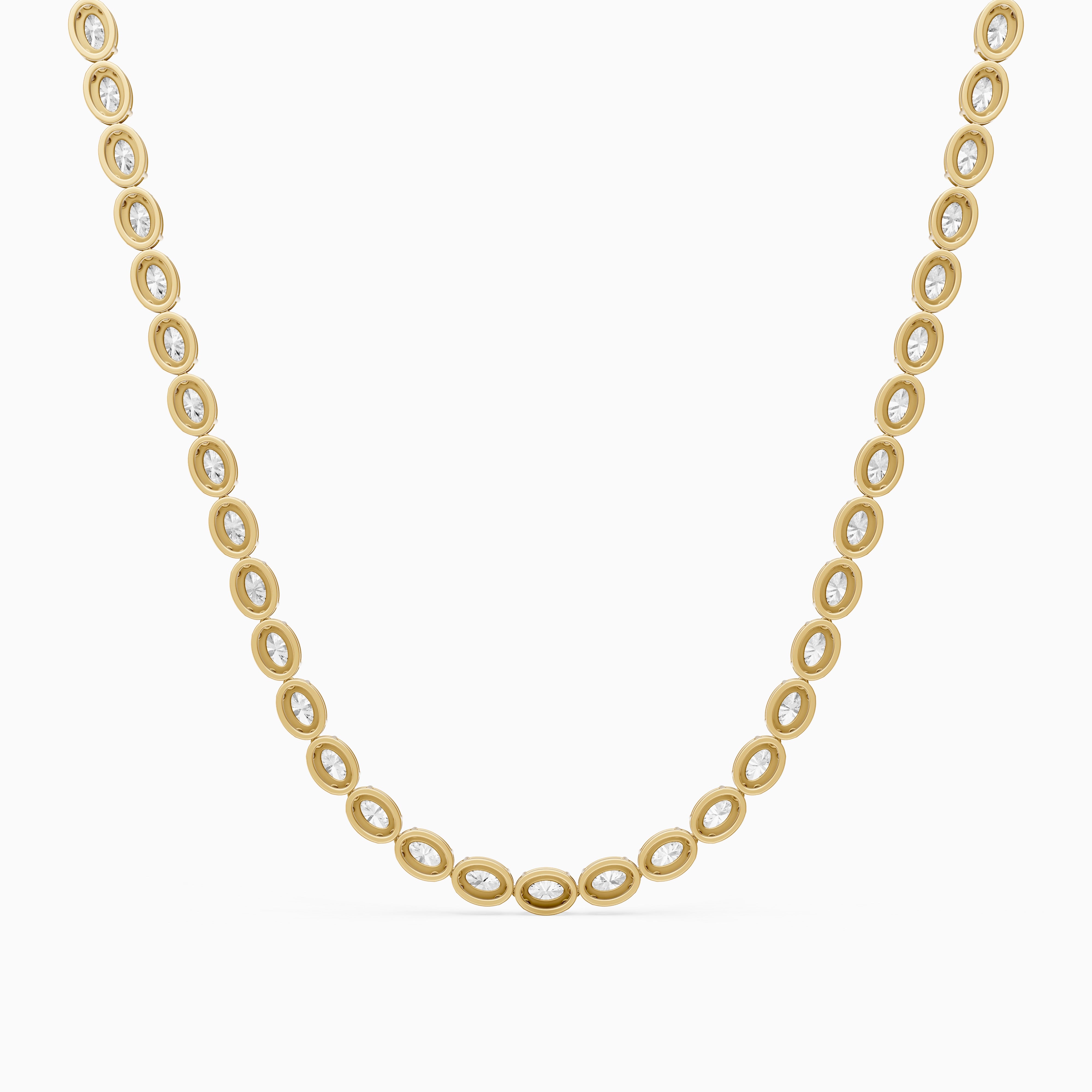 Layla Oval Lab Grown Diamond East West Tennis Necklace