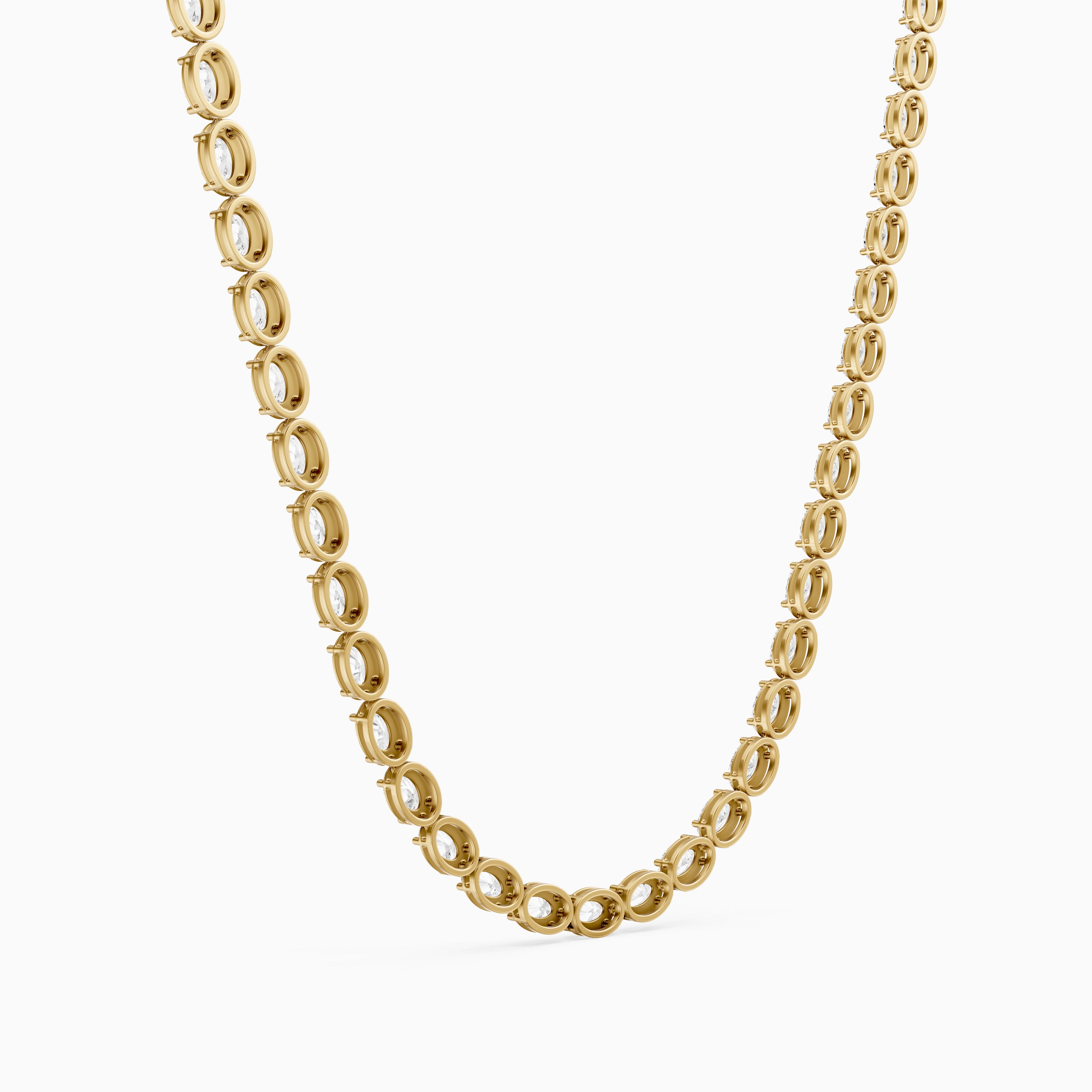 Layla Oval Lab Grown Diamond East West Tennis Necklace
