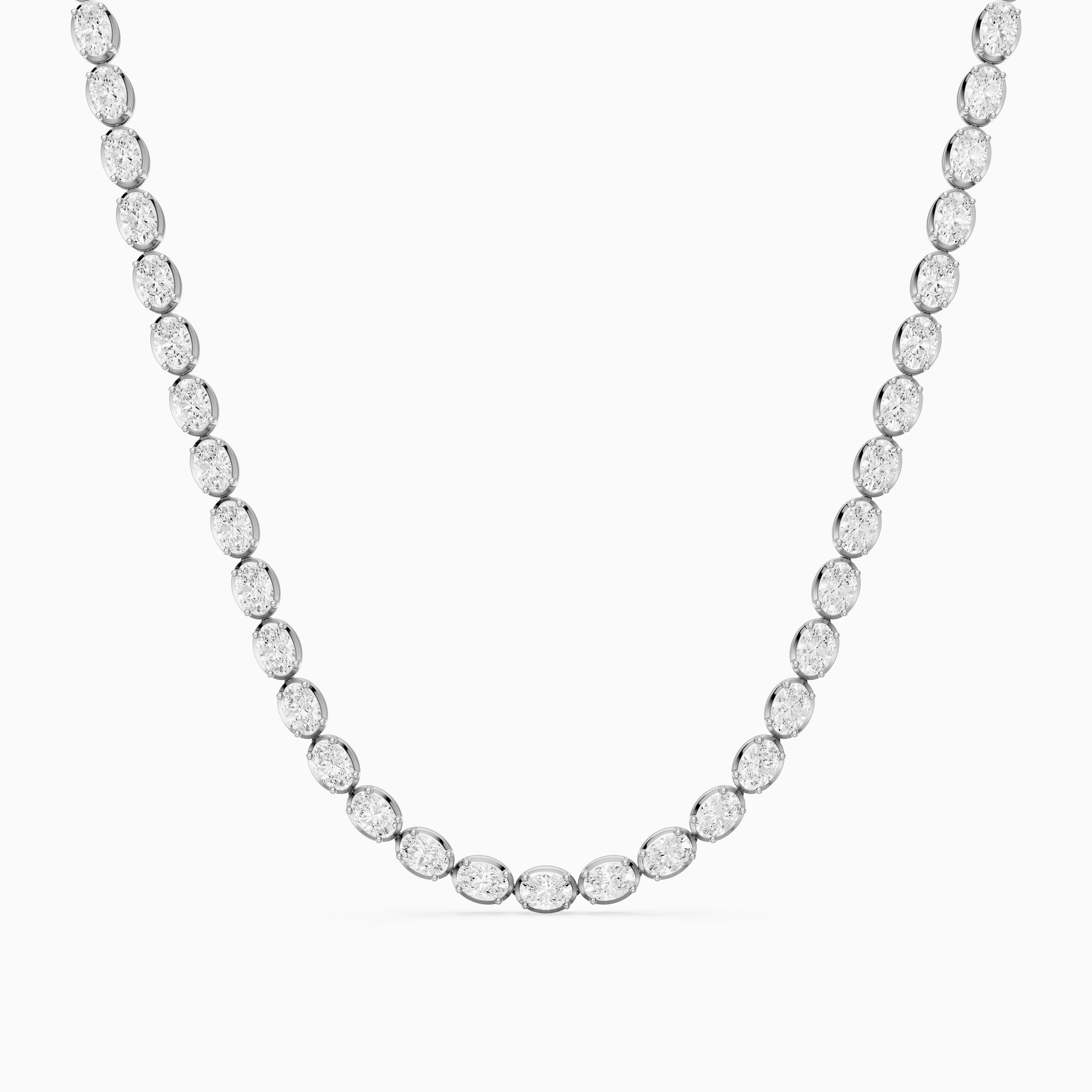 Layla Oval Lab Grown Diamond East West Tennis Necklace