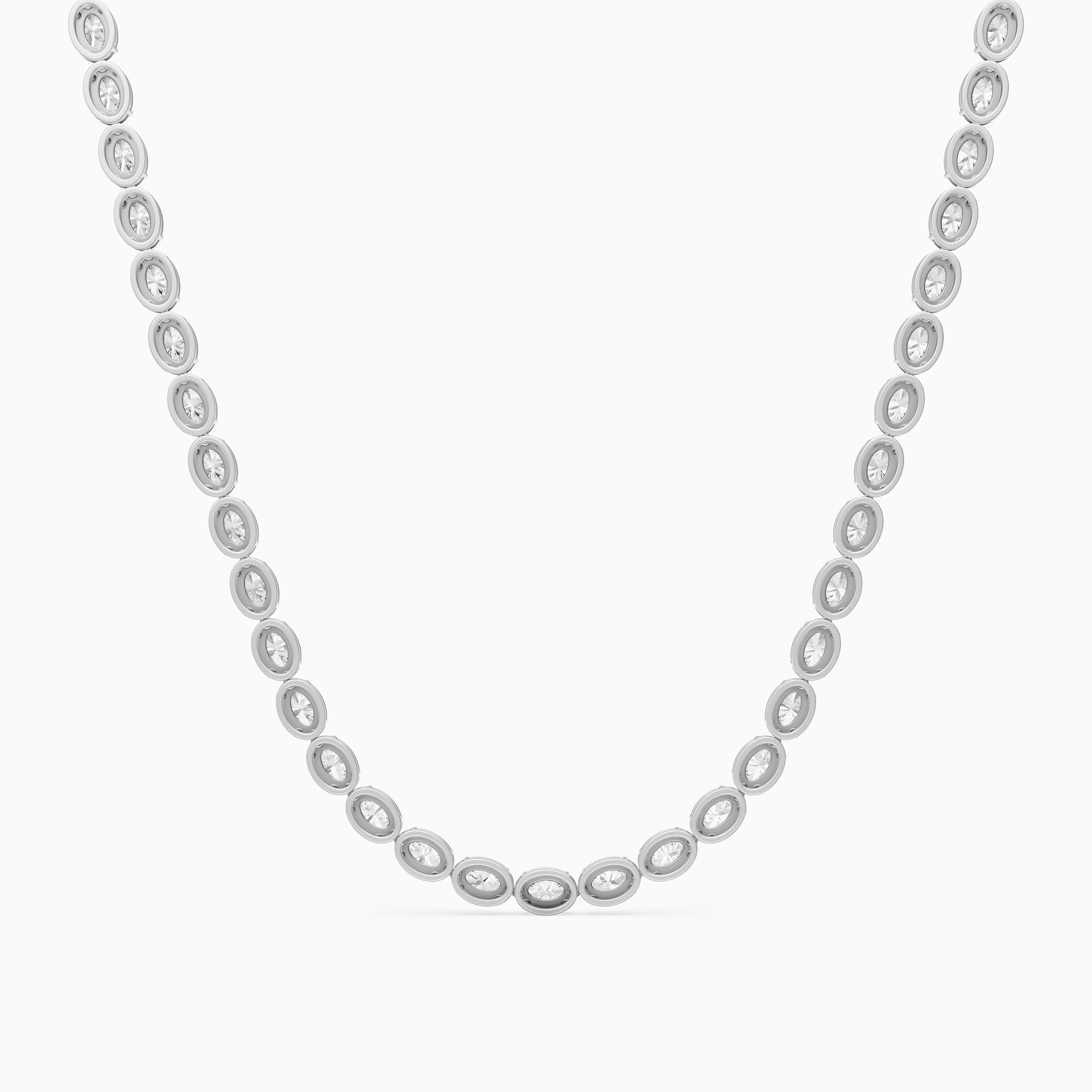 Layla Oval Lab Grown Diamond East West Tennis Necklace