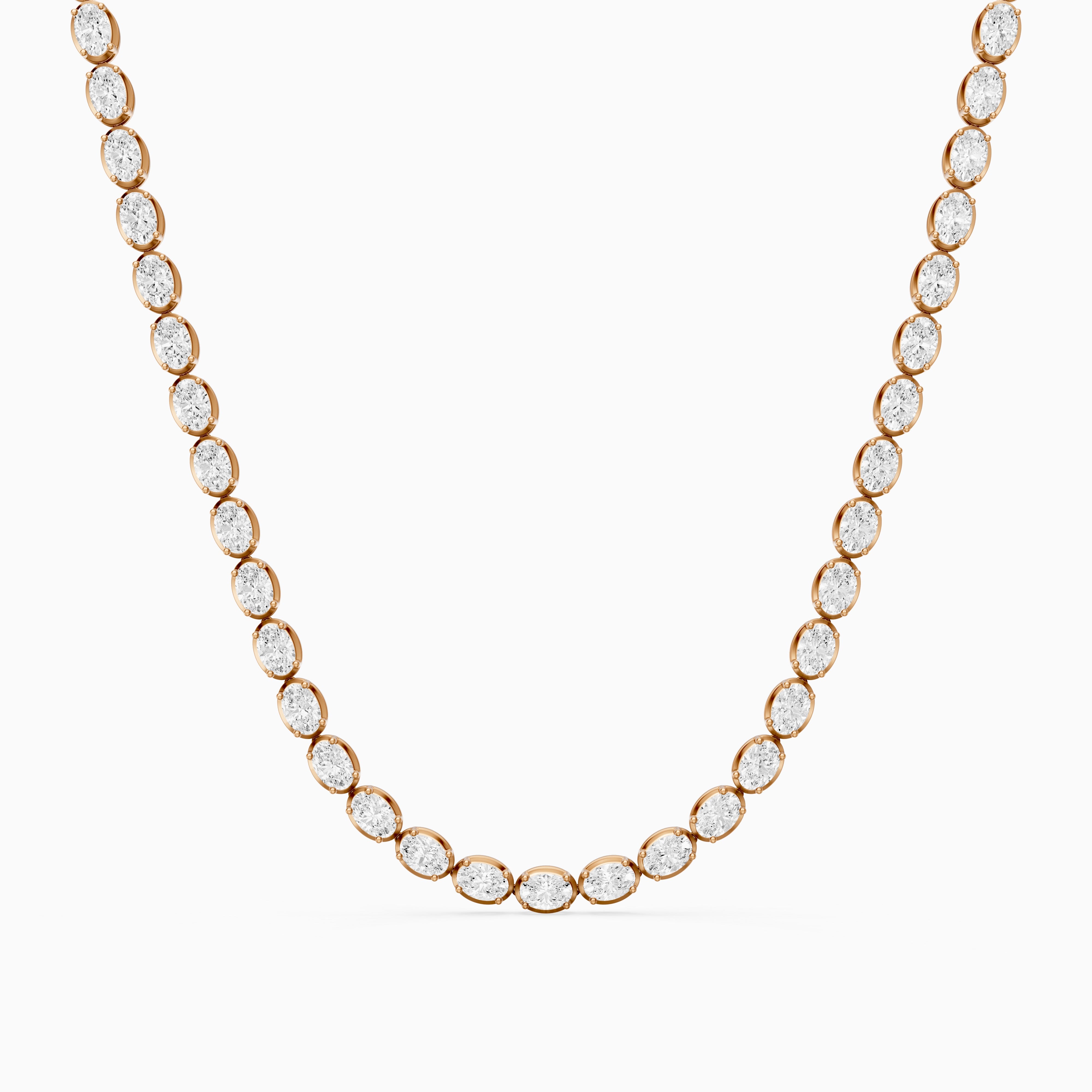 Layla Oval Lab Grown Diamond East West Tennis Necklace