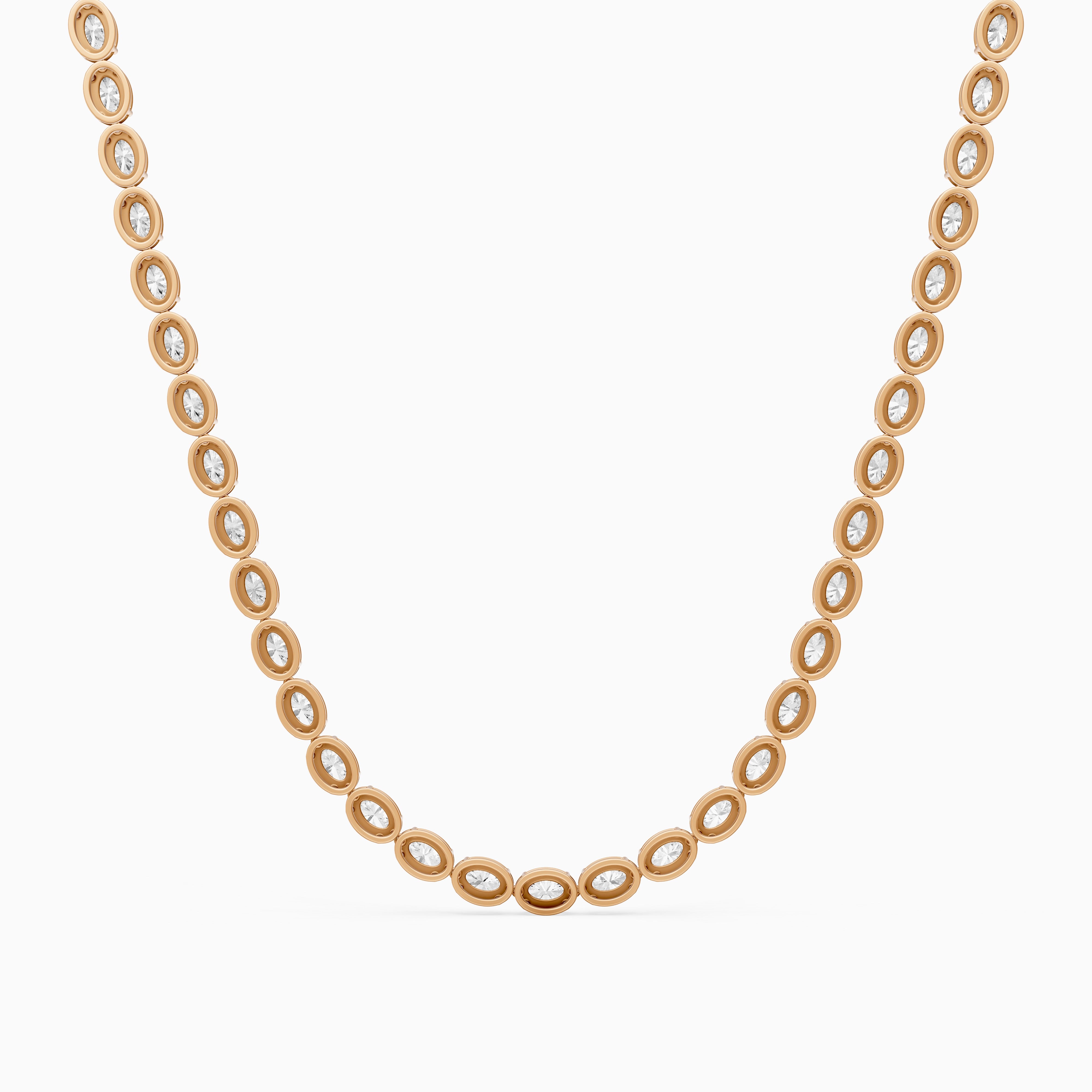 Layla Oval Lab Grown Diamond East West Tennis Necklace