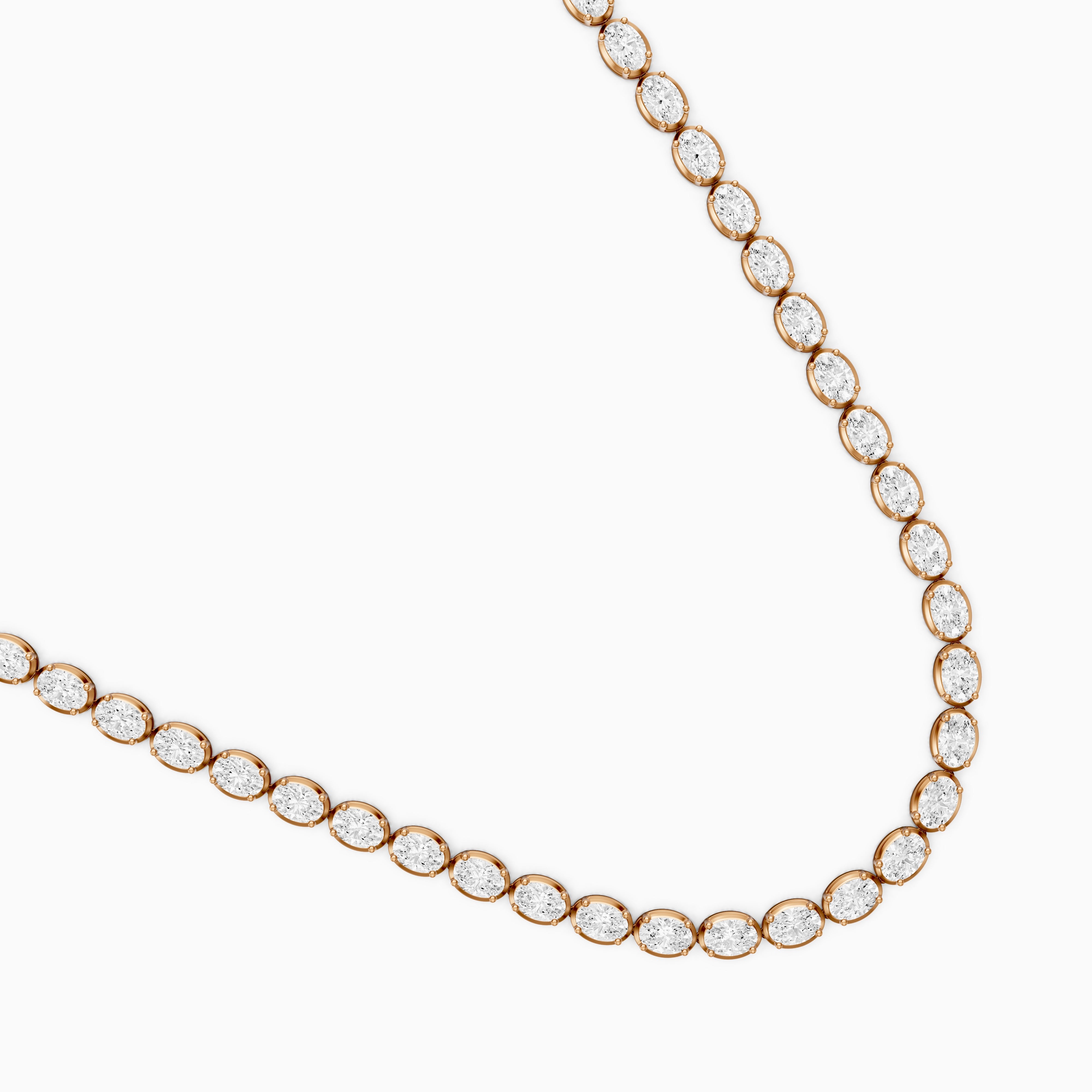 Layla Oval Lab Grown Diamond East West Tennis Necklace
