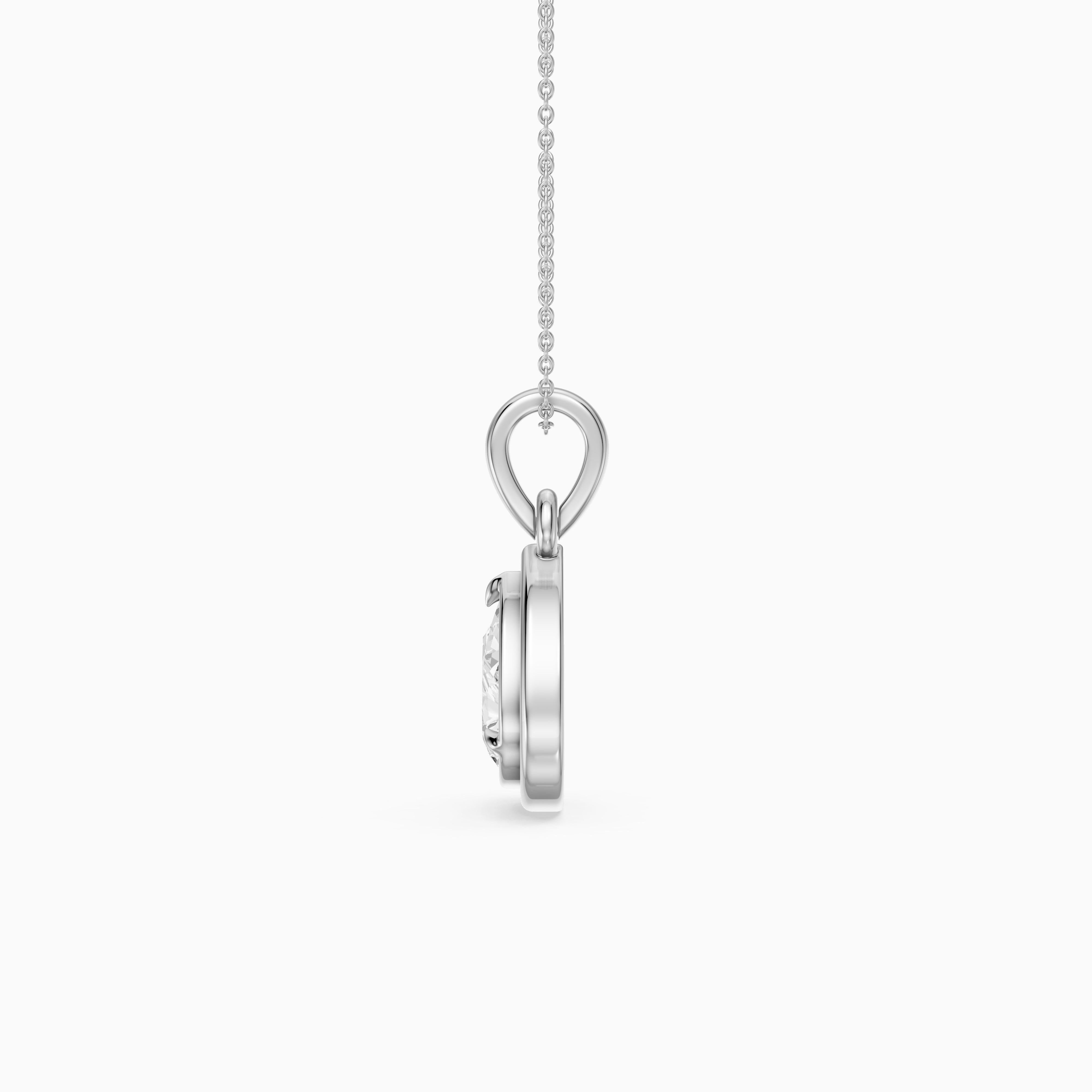Shirley Double Bezel with Prong Set Pear Lab Grown Diamond Pendant