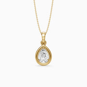 Shirley Double Bezel with Prong Set Pear Lab Grown Diamond Pendant