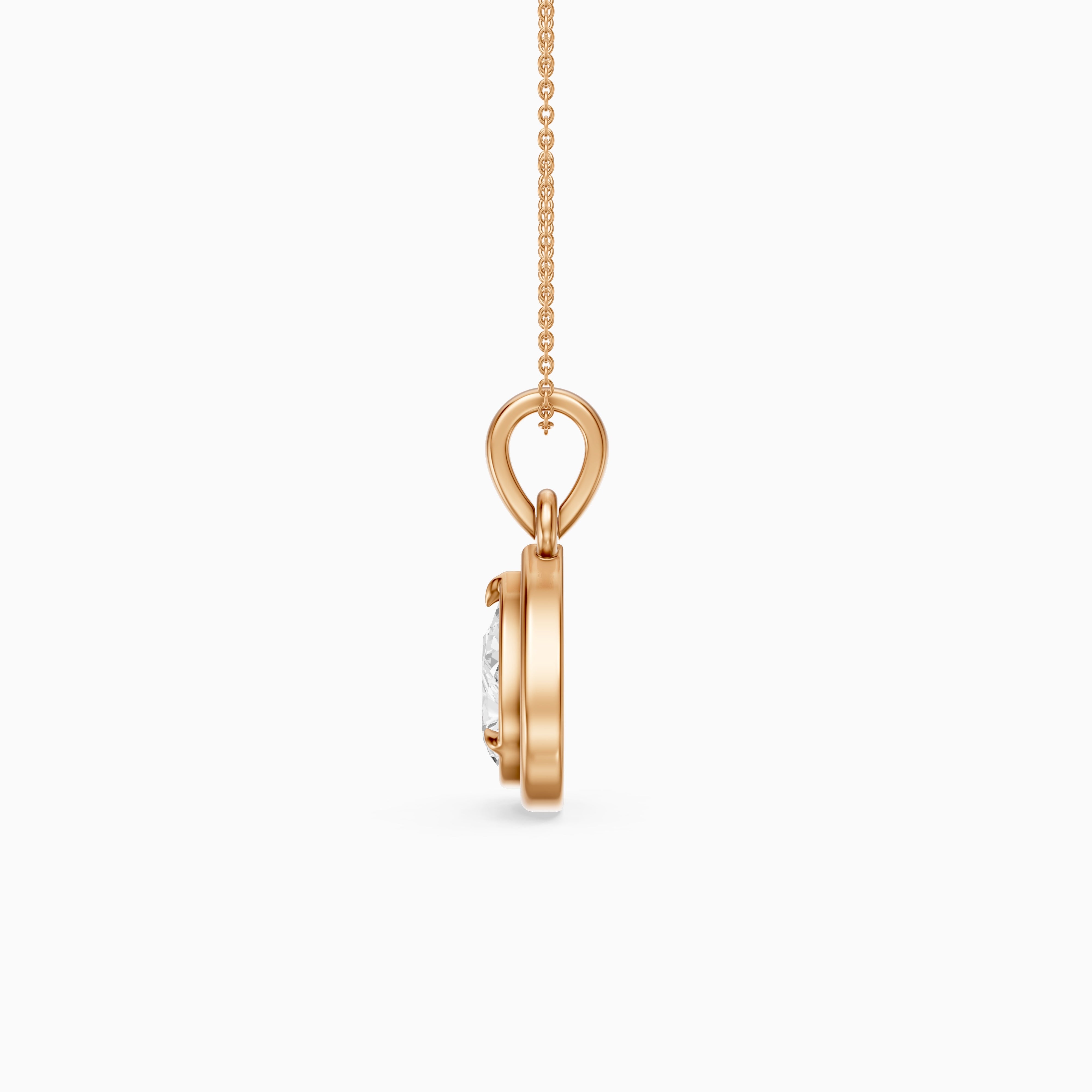 Shirley Double Bezel with Prong Set Pear Lab Grown Diamond Pendant