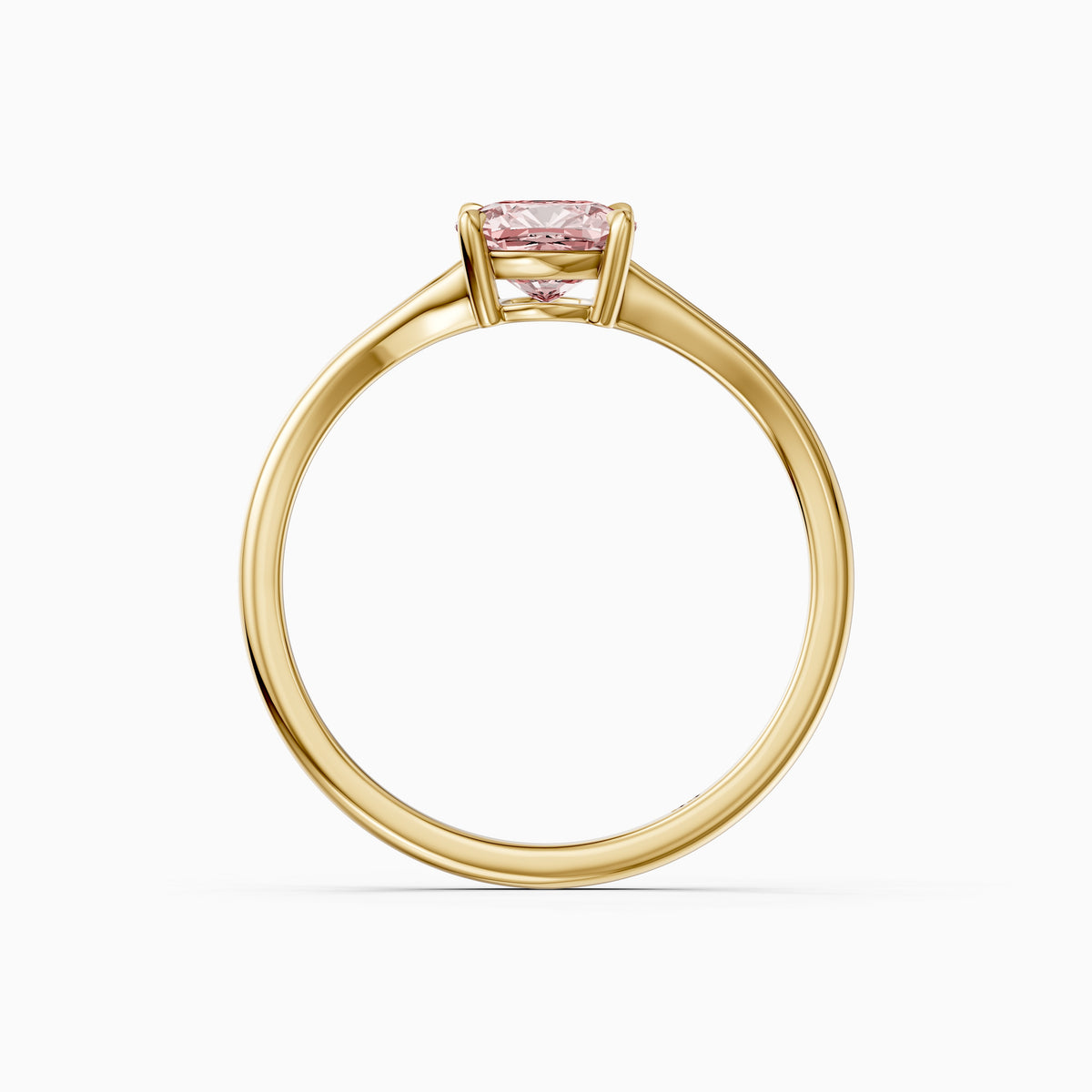 Verity Elongated Cushion Cut Split Shank Solitaire Pink Lab Grown Diamond Ring