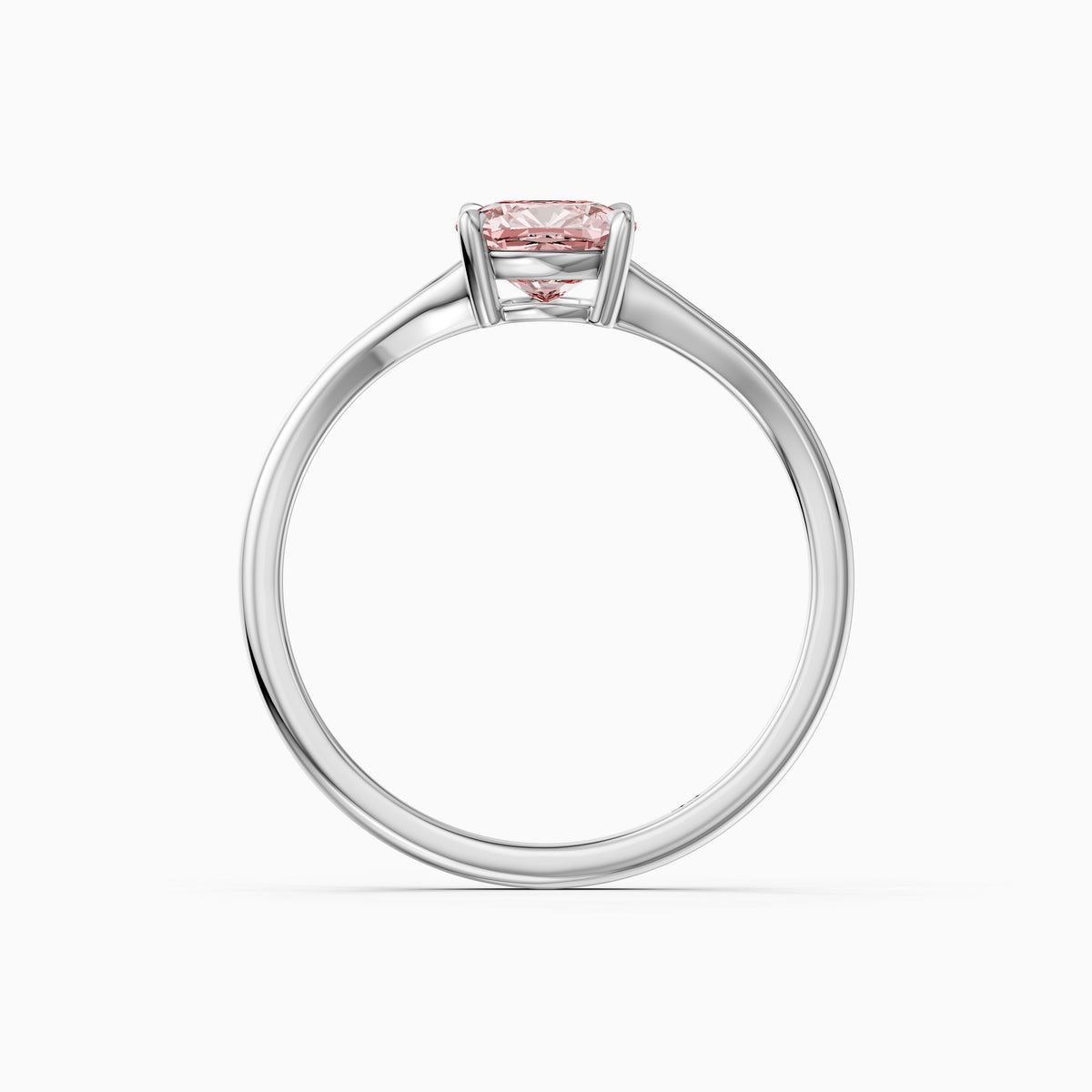 Verity Elongated Cushion Cut Split Shank Solitaire Pink Lab Grown Diamond Ring