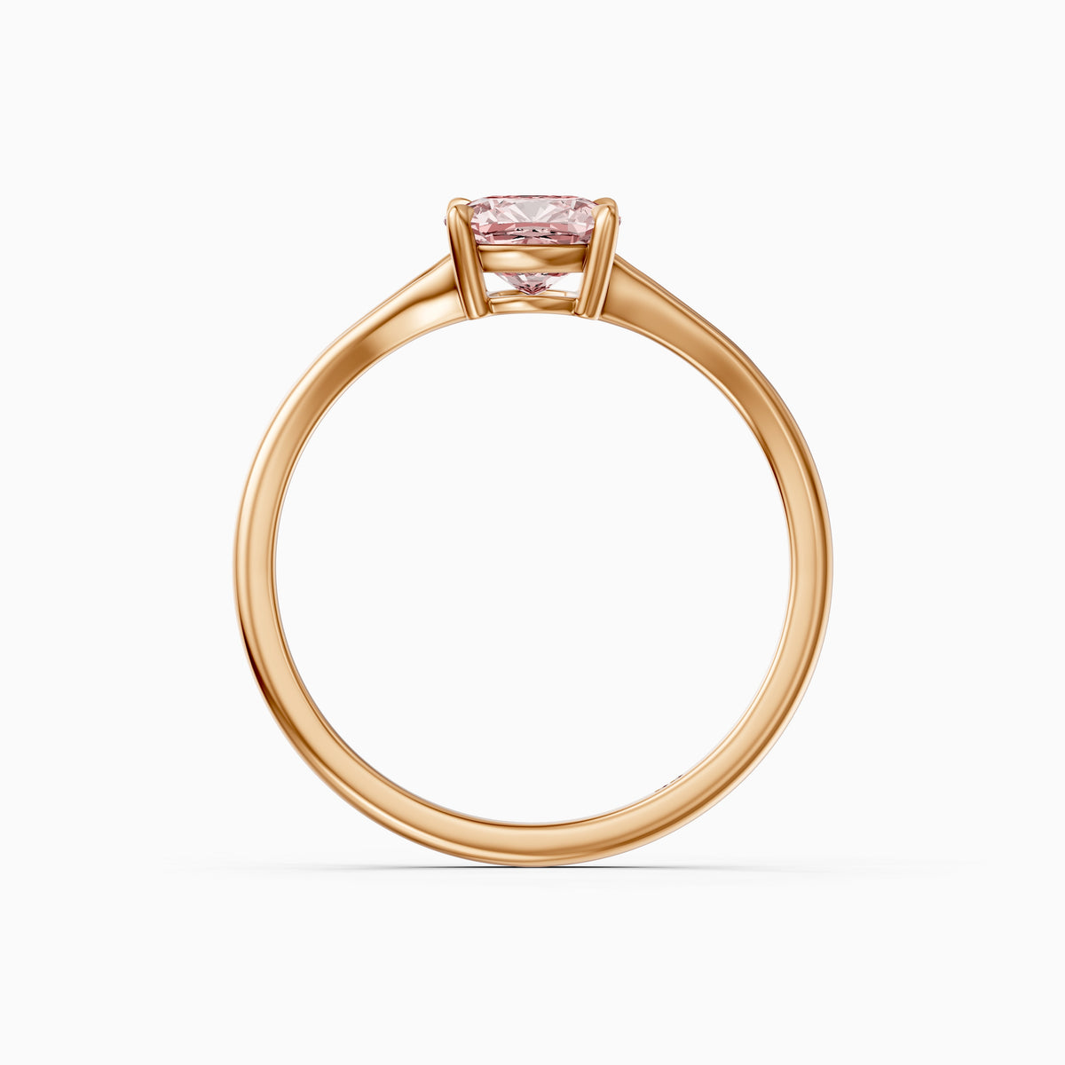 Verity Elongated Cushion Cut Split Shank Solitaire Pink Lab Grown Diamond Ring