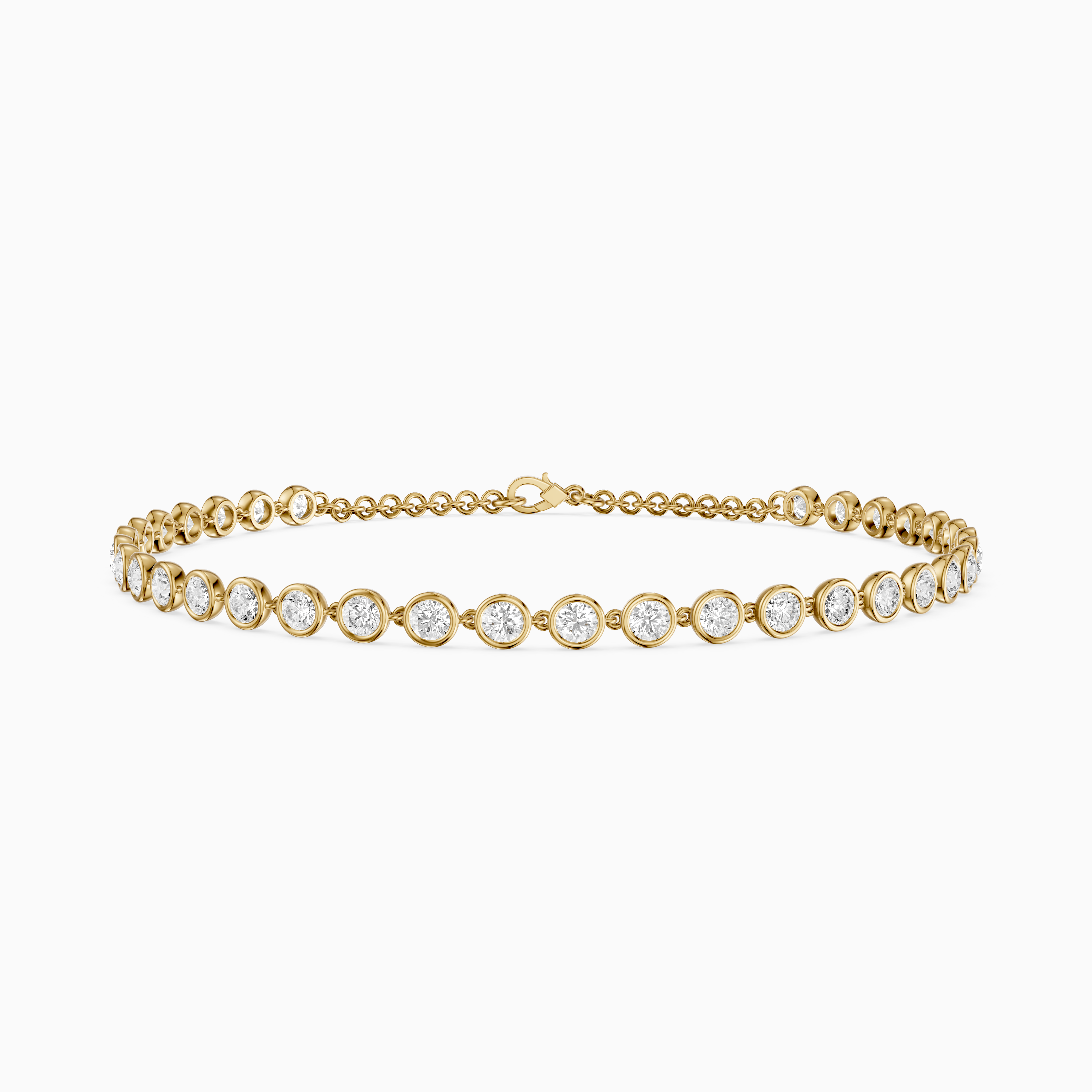 Martine Round Lab Grown Diamond Bezel Set Tennis Bracelet