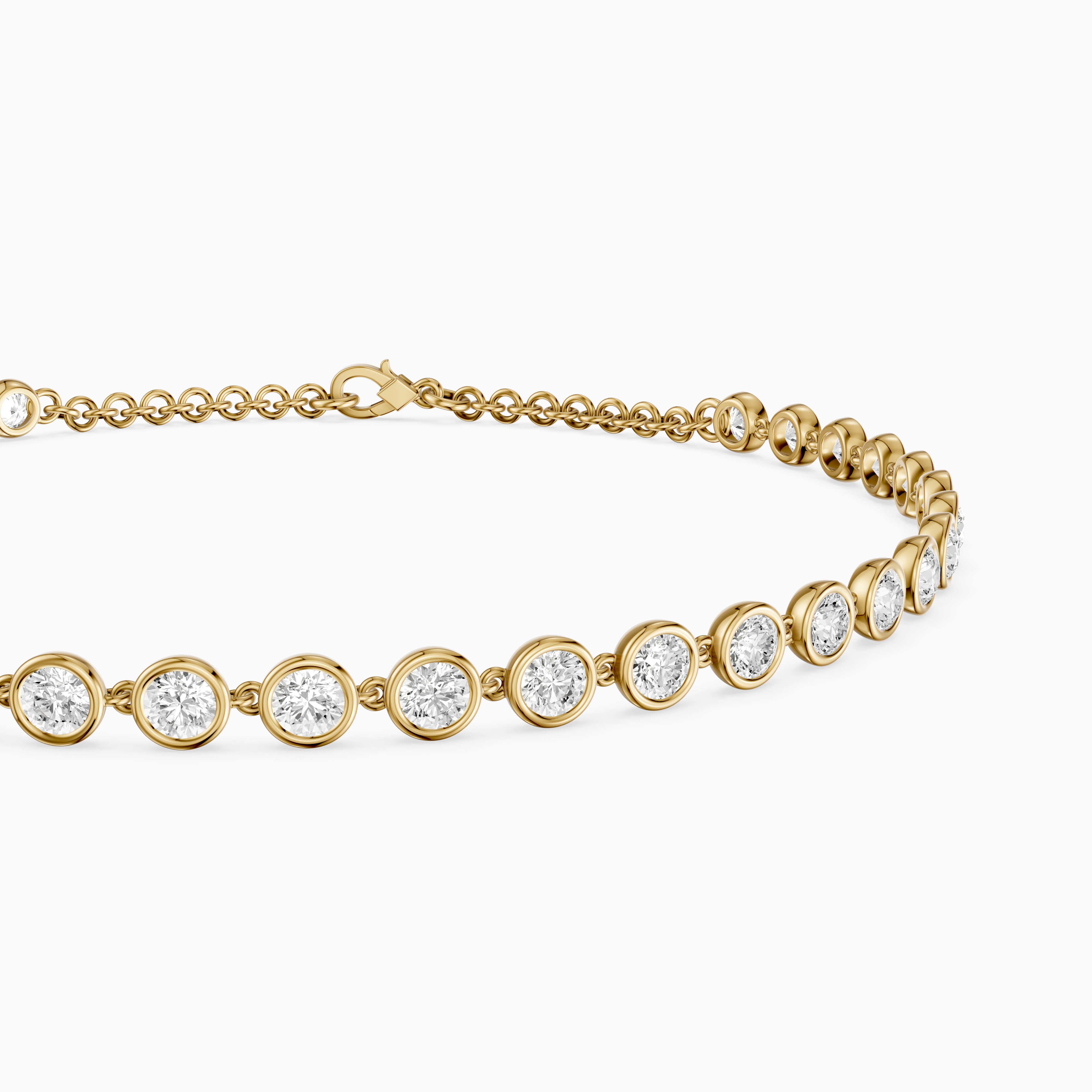 Martine Round Lab Grown Diamond Bezel Set Tennis Bracelet