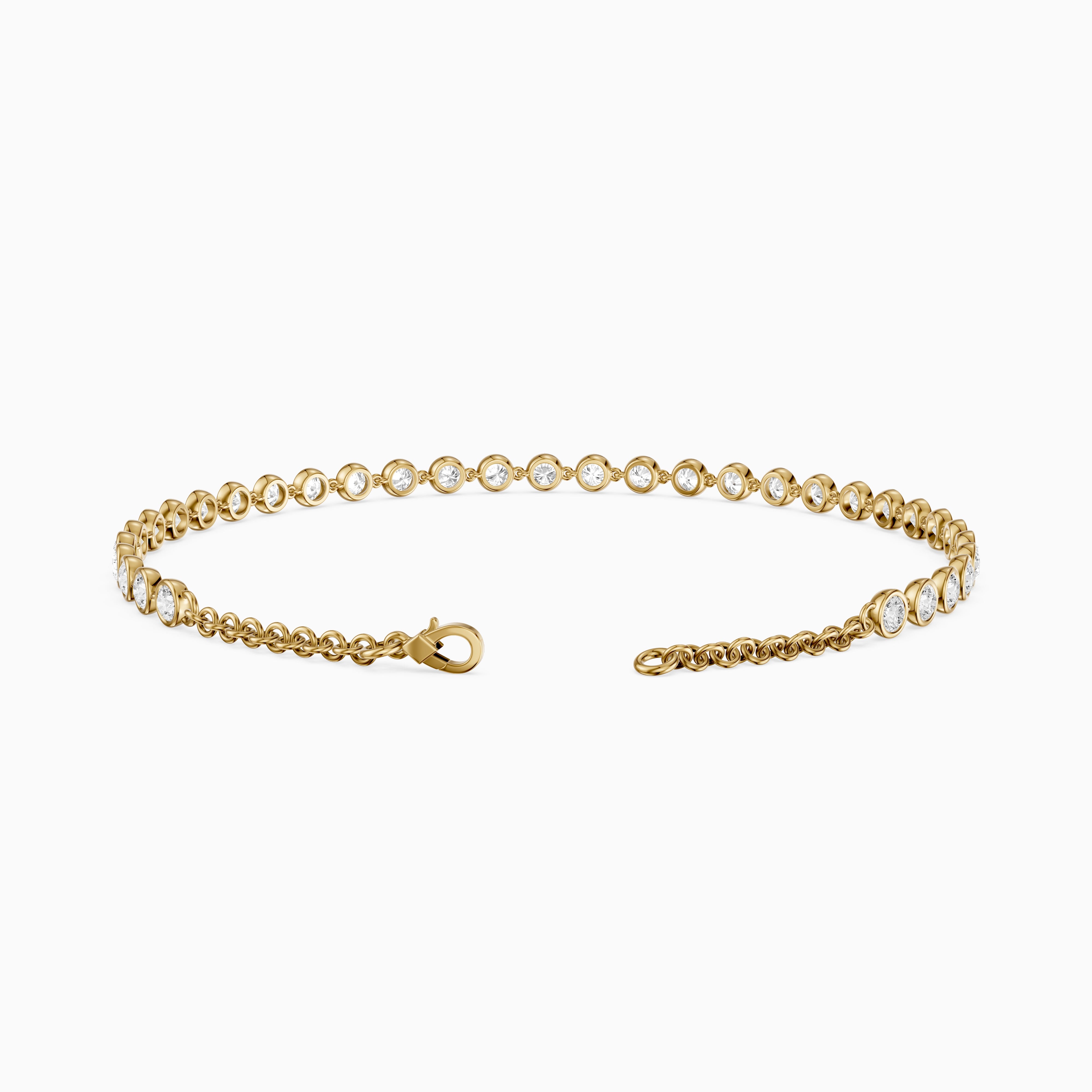 Martine Round Lab Grown Diamond Bezel Set Tennis Bracelet