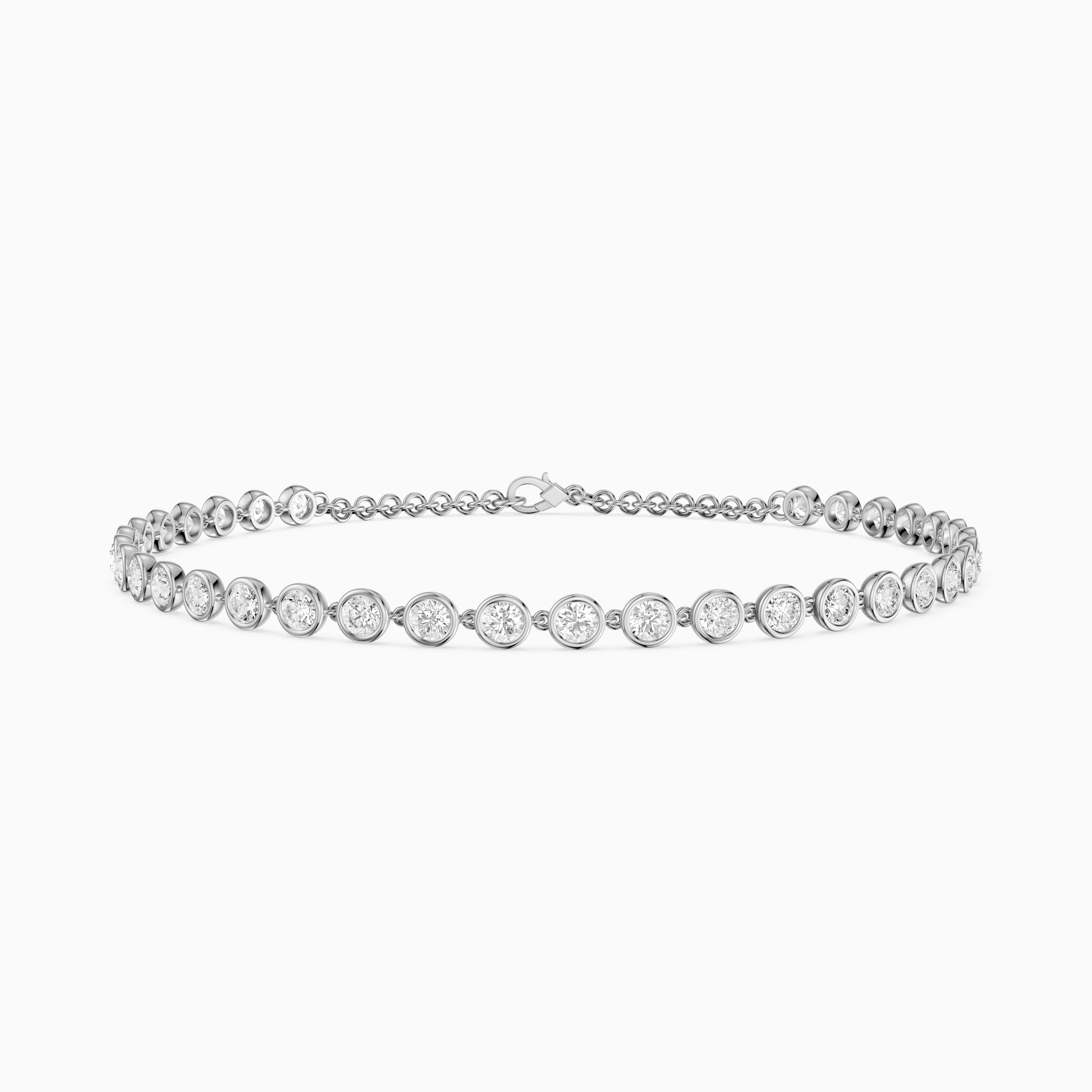 Martine Round Lab Grown Diamond Bezel Set Tennis Bracelet