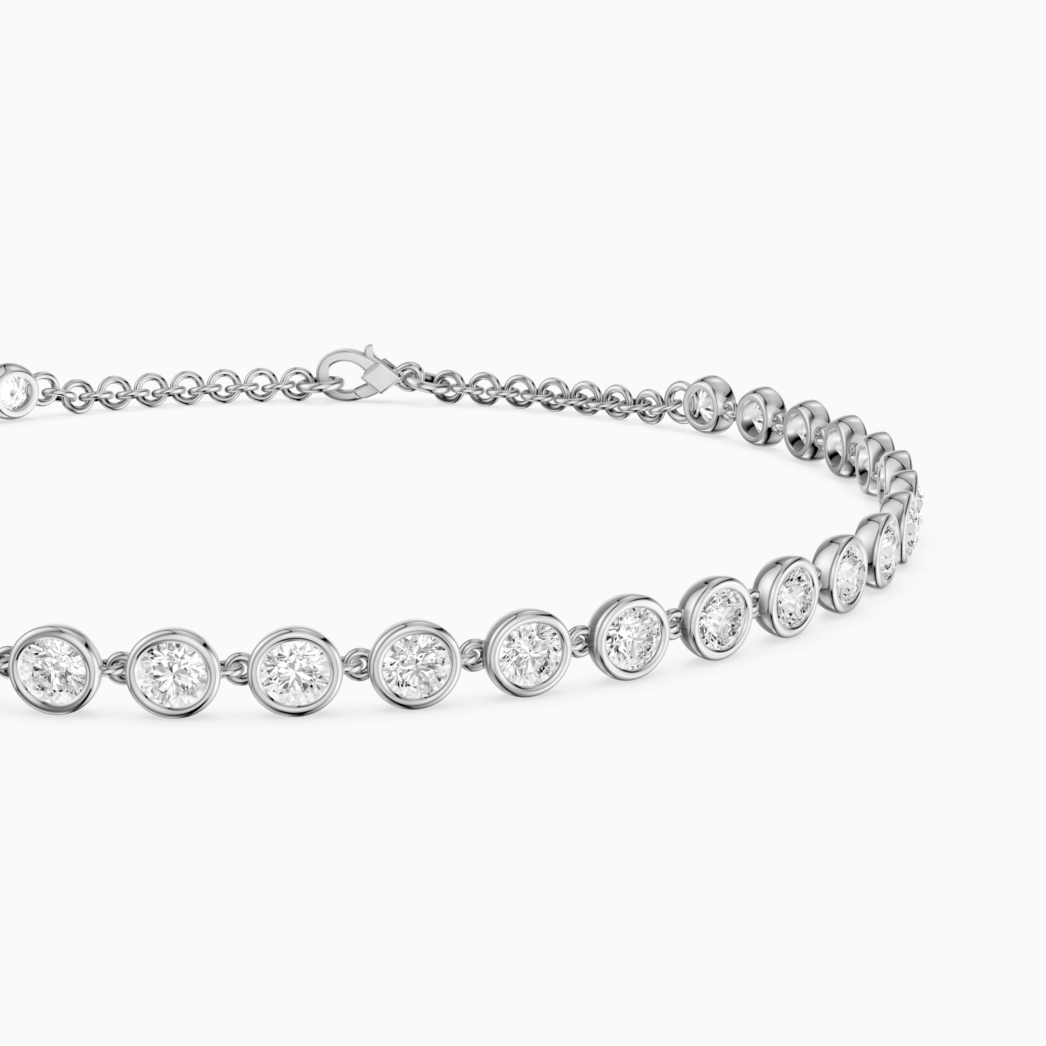 Martine Round Lab Grown Diamond Bezel Set Tennis Bracelet