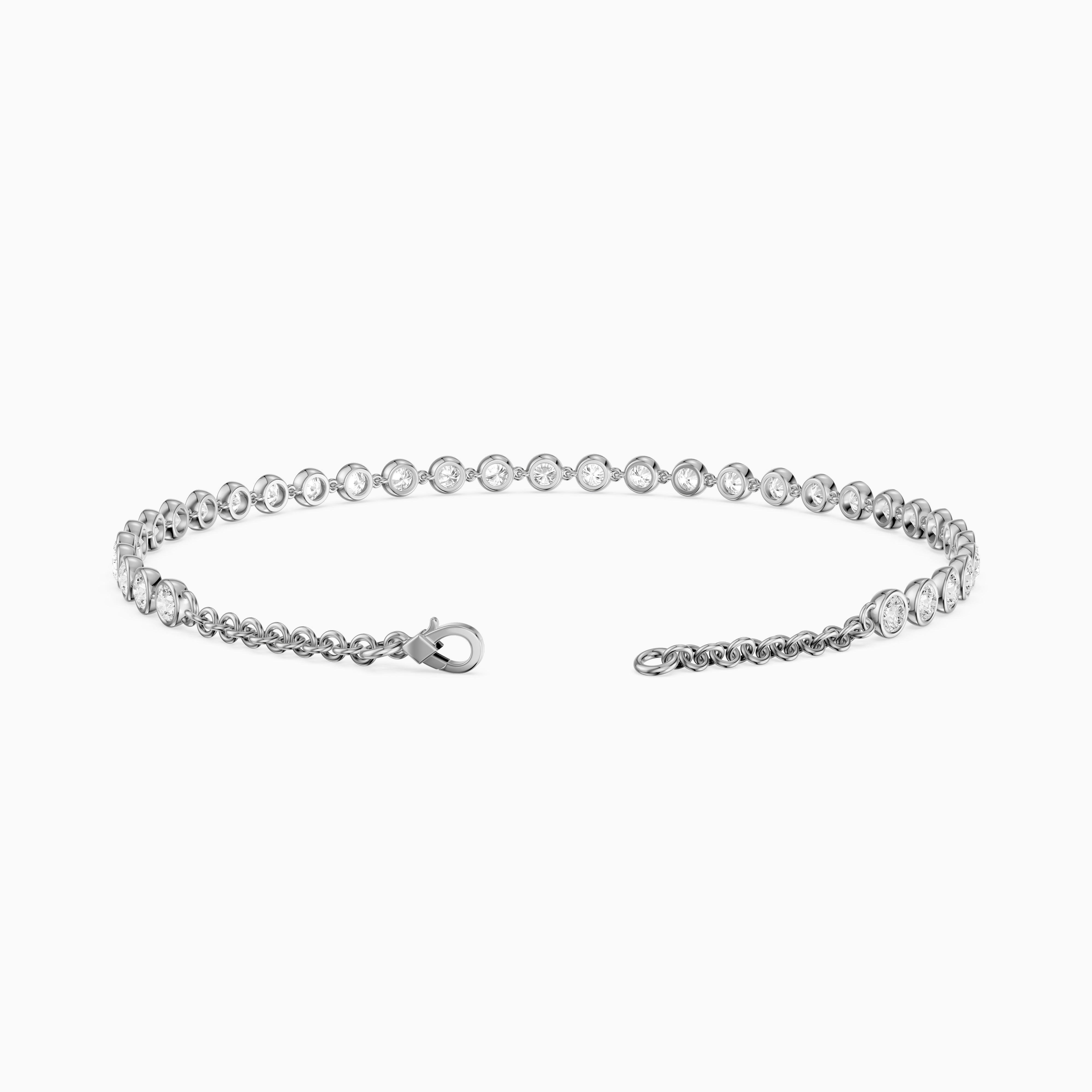 Martine Round Lab Grown Diamond Bezel Set Tennis Bracelet